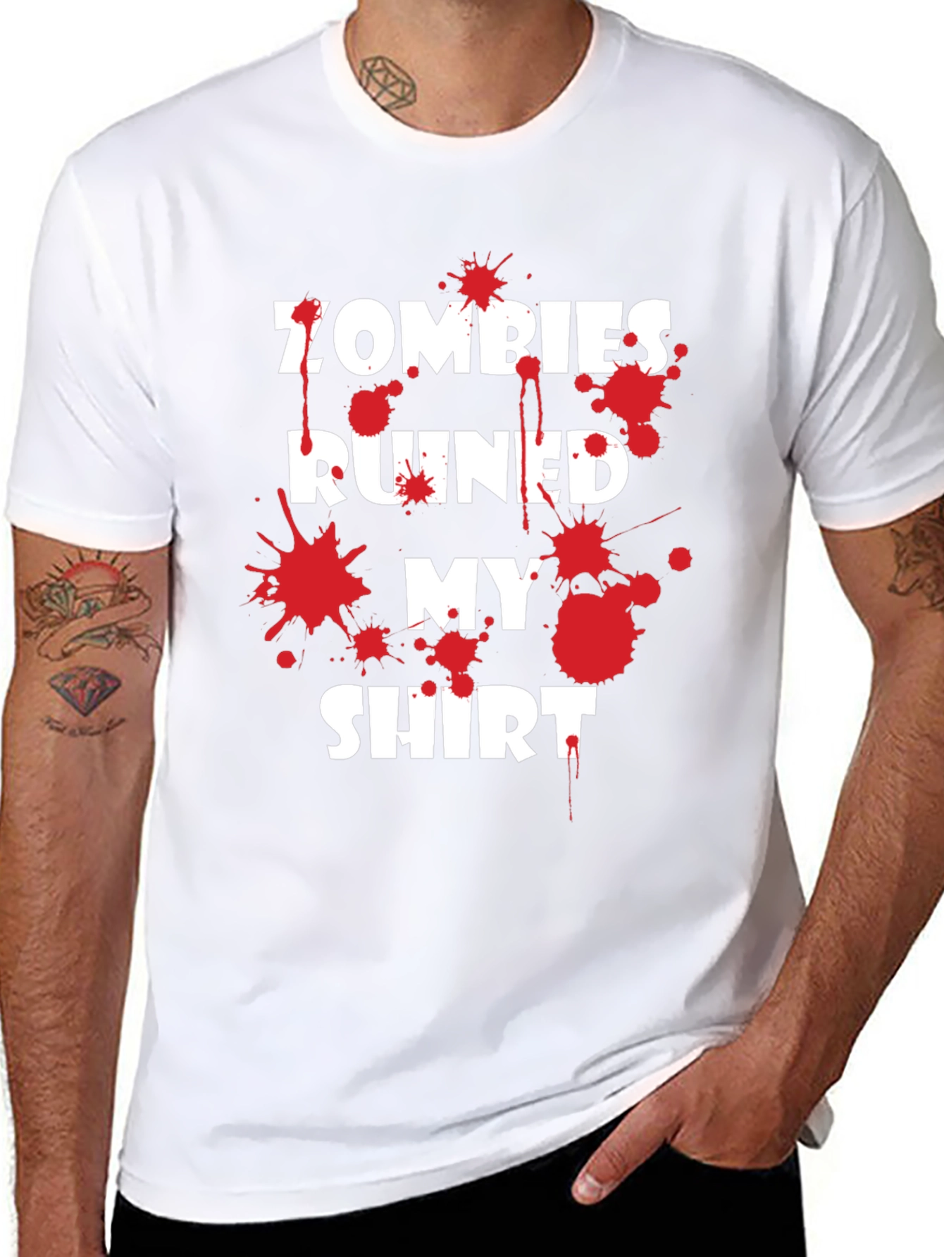 Black Zombies Ruined My Shirt Graphic Tee view 8