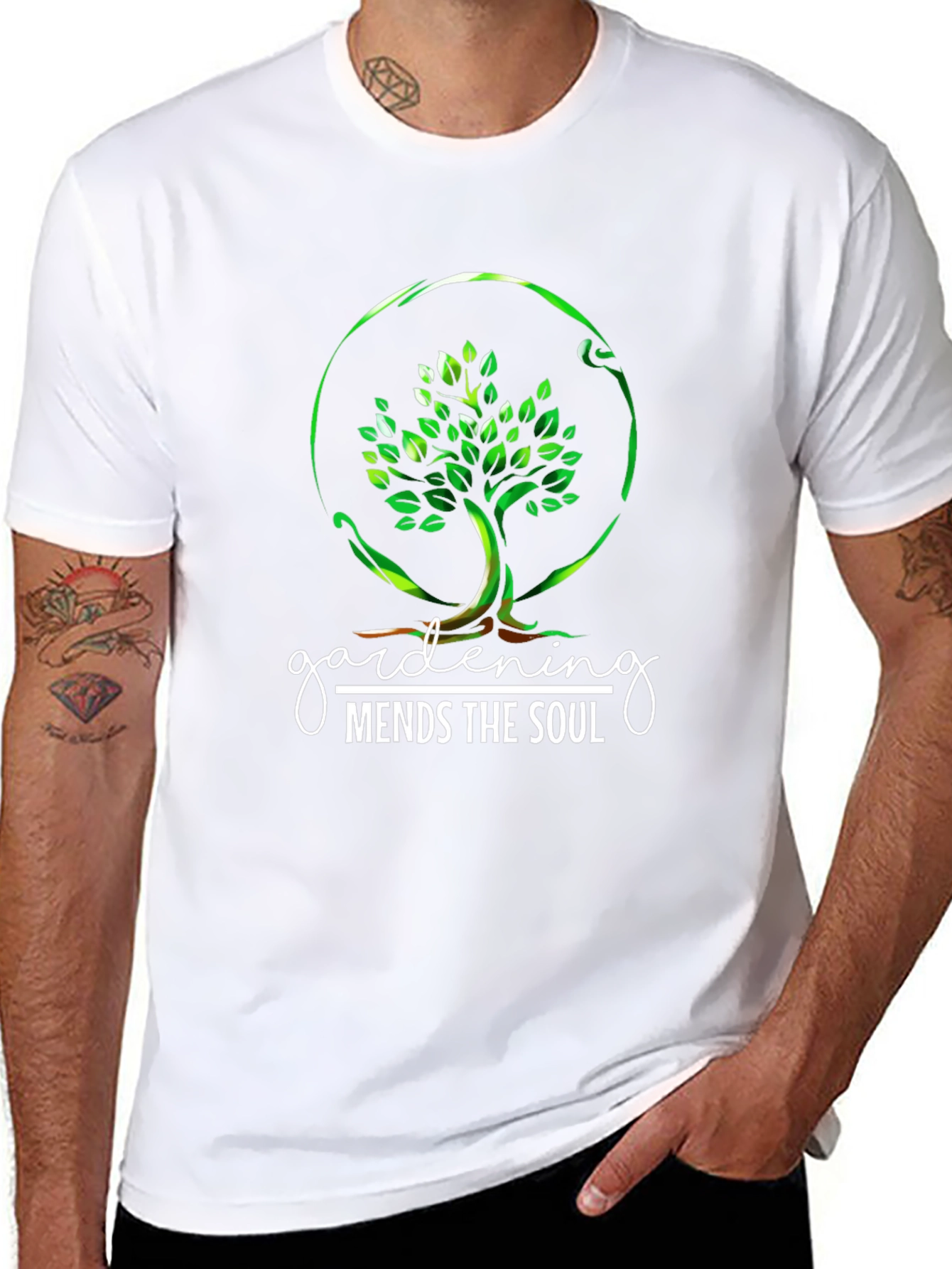 Black Gardening Mends the Soul Graphic Tee - Black view 8