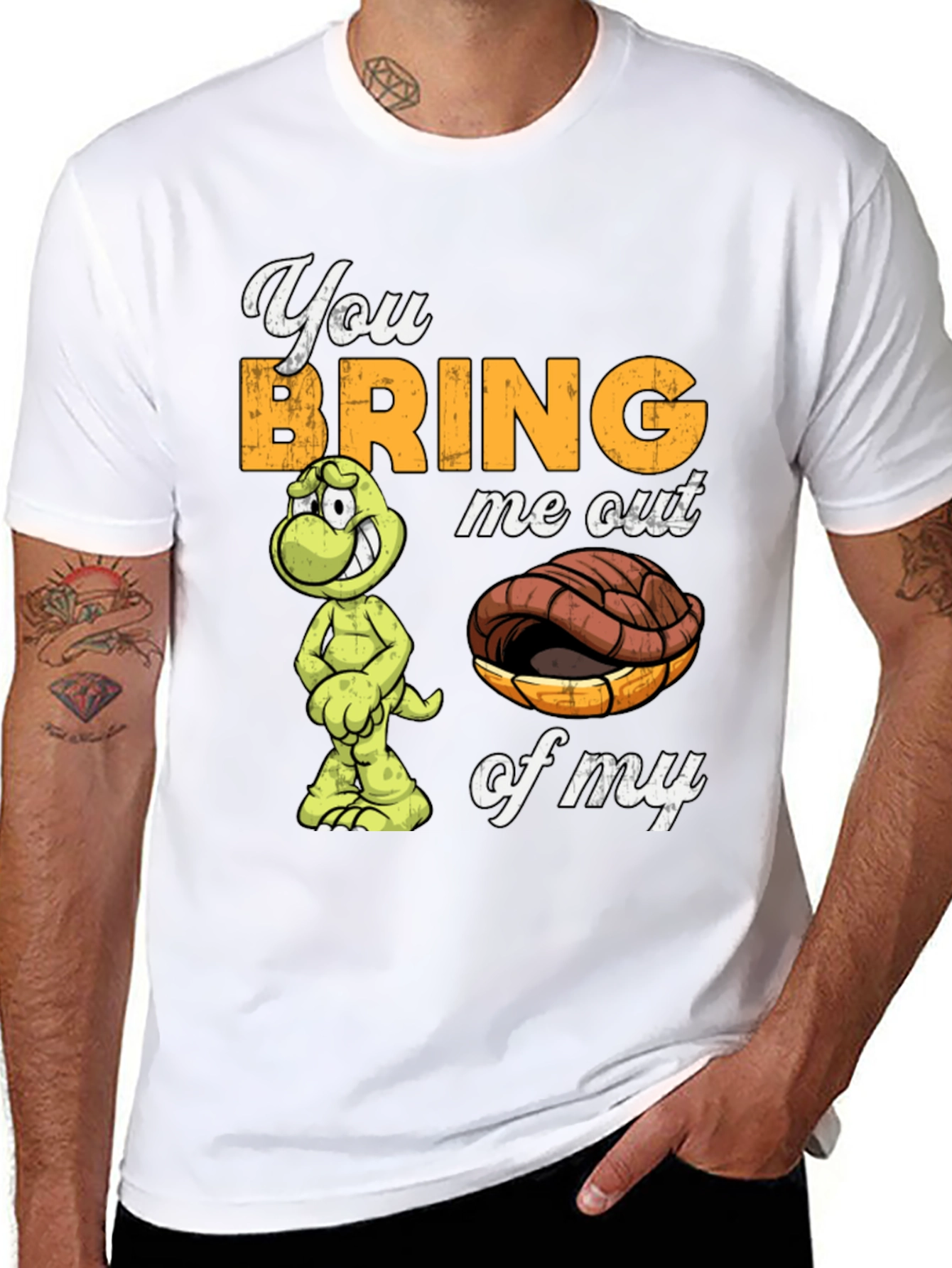 Black Funny Turtle Graphic Tee: You Bring Me Out of My Shell view 8