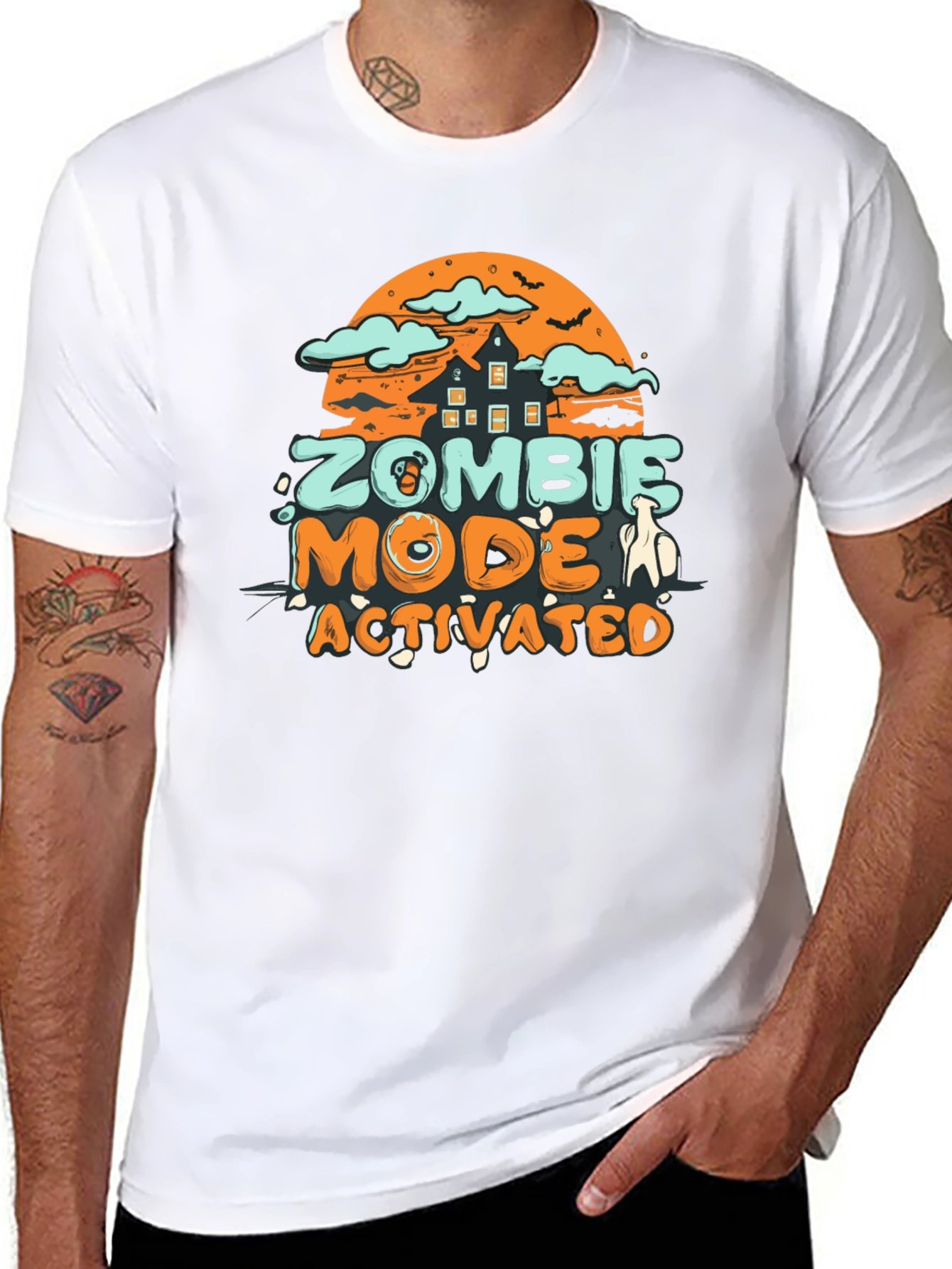 Black Zombie Mode Activated T-Shirt view 8