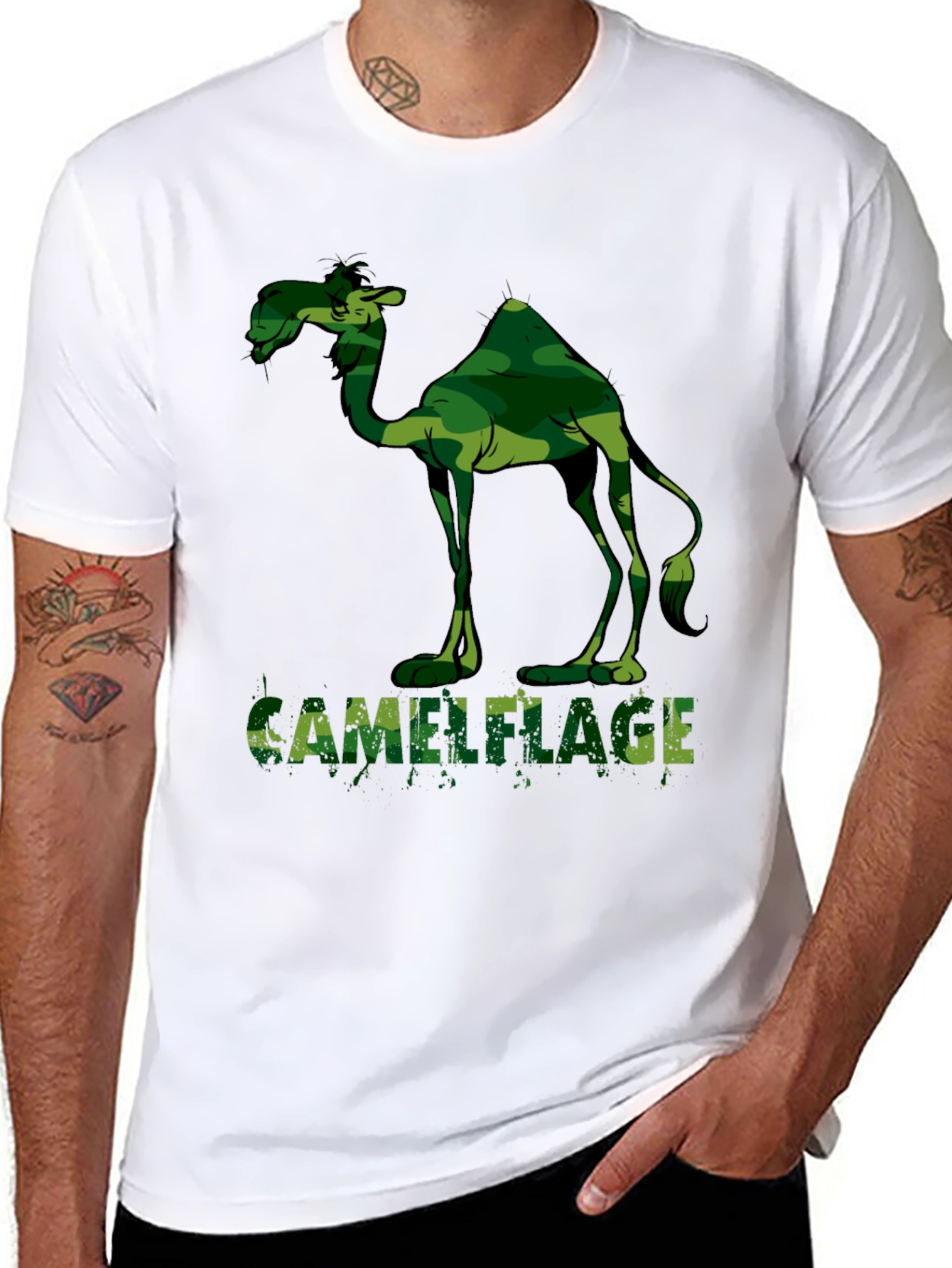 Black Camel Camouflage Graphic T-Shirt - Unique Design view 8