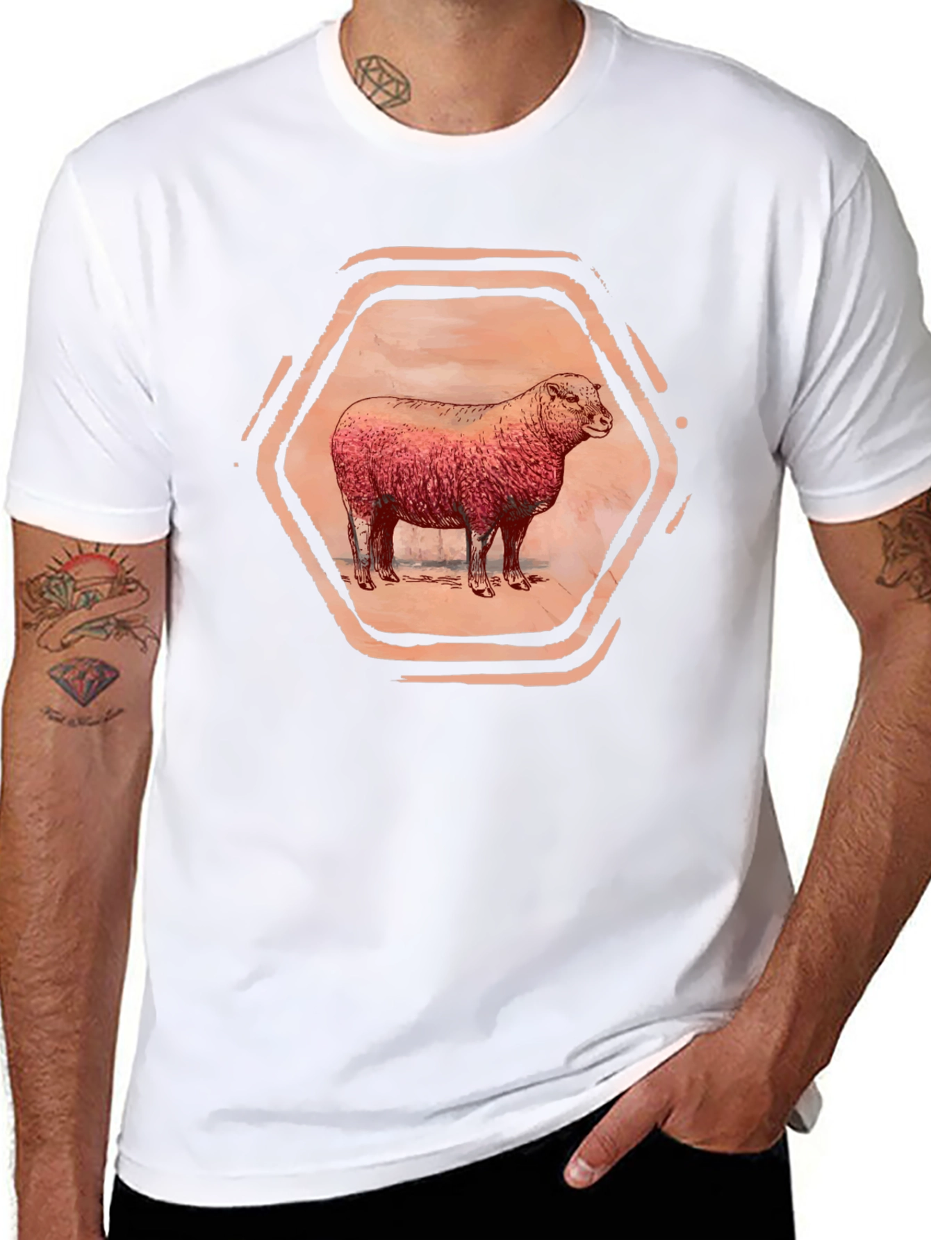 Black Sheep Graphic Tee - Unique Hexagon Design view 8