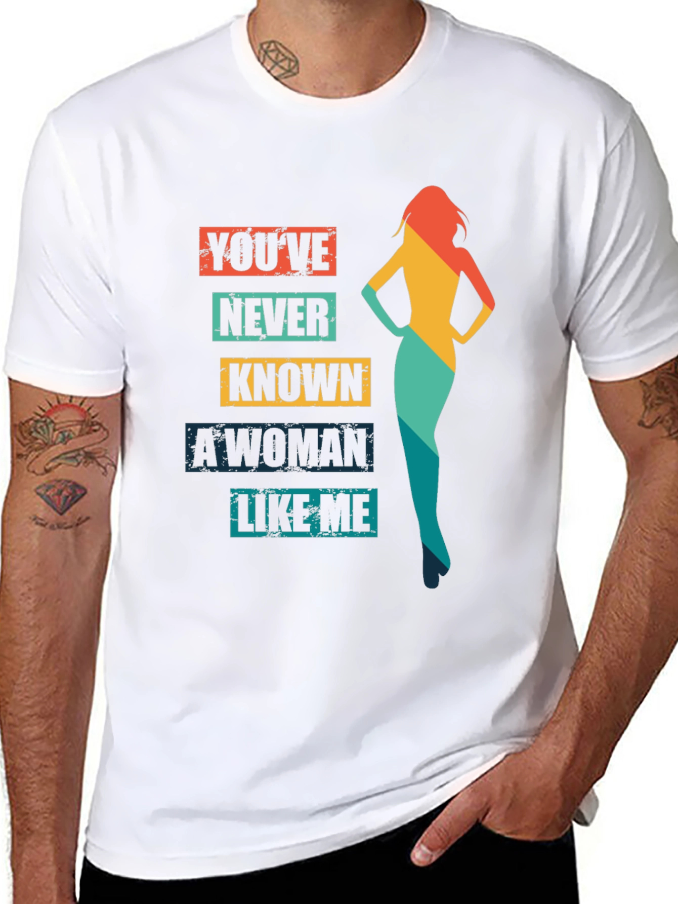 Black You've Never Known a Woman Like Me T-Shirt view 8