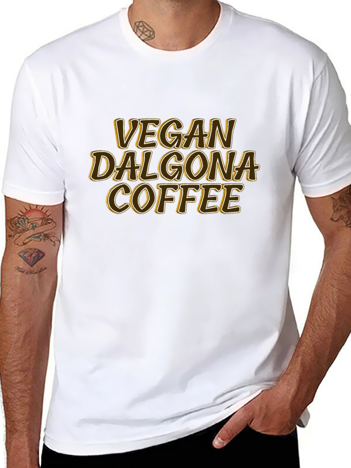 Black Vegan Dalgona Coffee Graphic Tee view 8