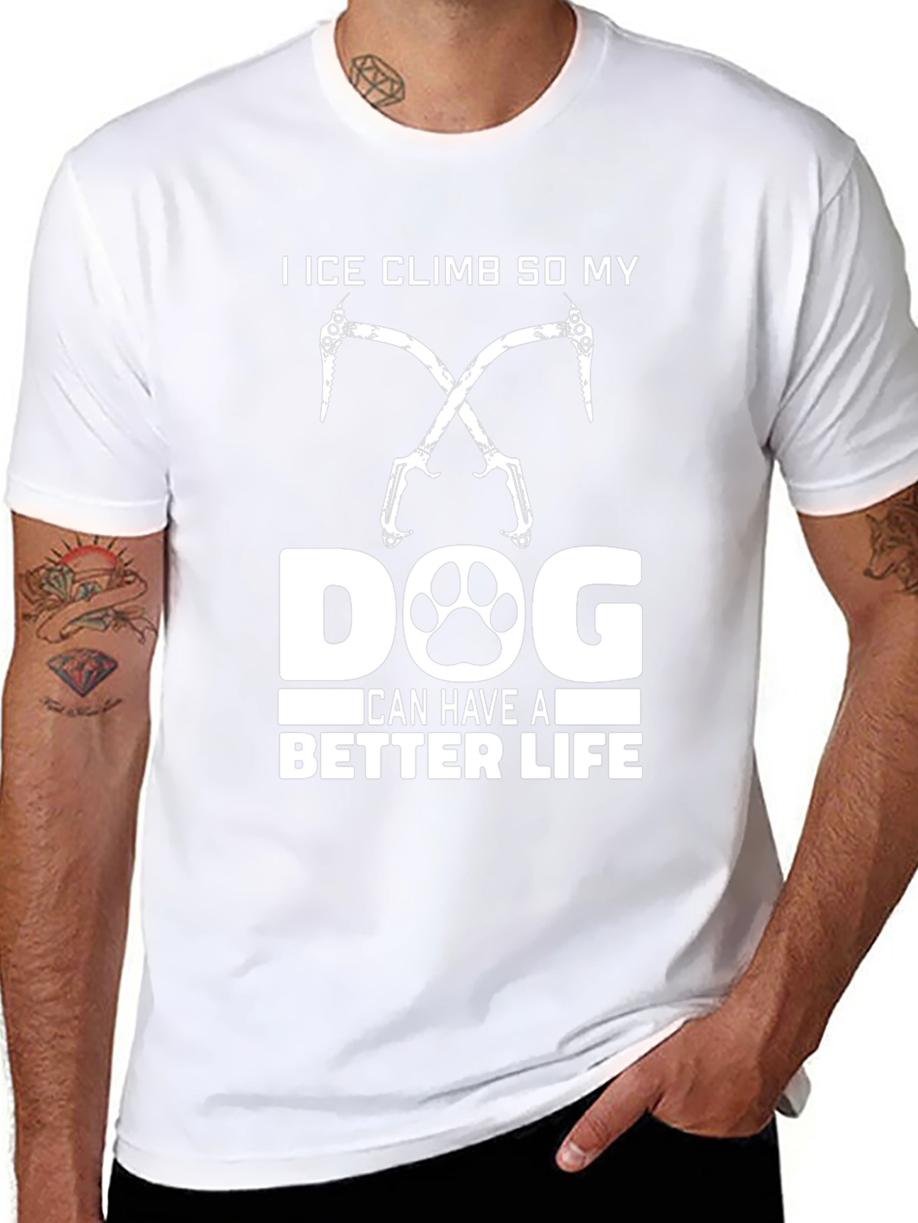 Black Ice Climb Dog Lover T-Shirt view 8