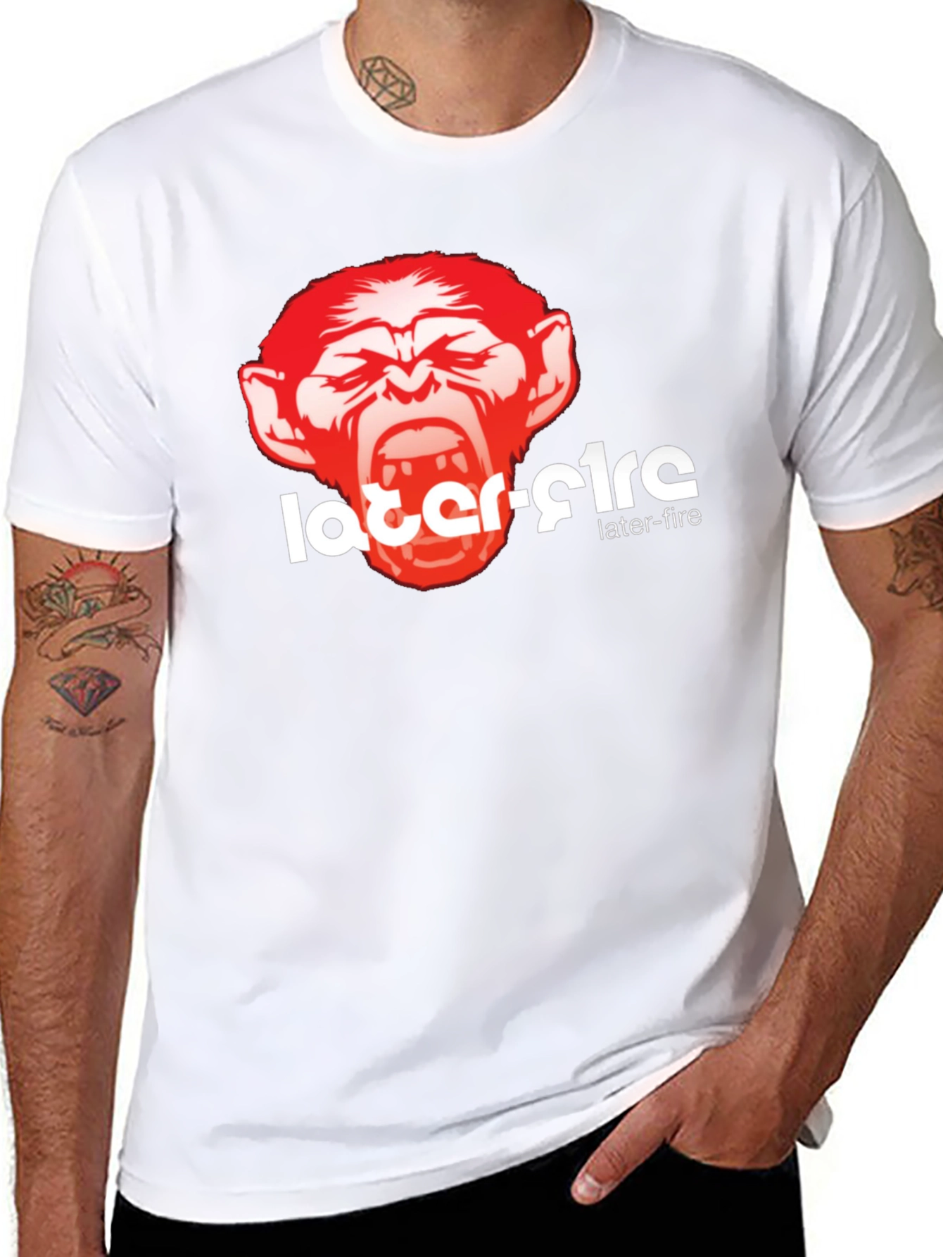 Black Later-Fire Graphic Tee - Bold Monkey Design view 8