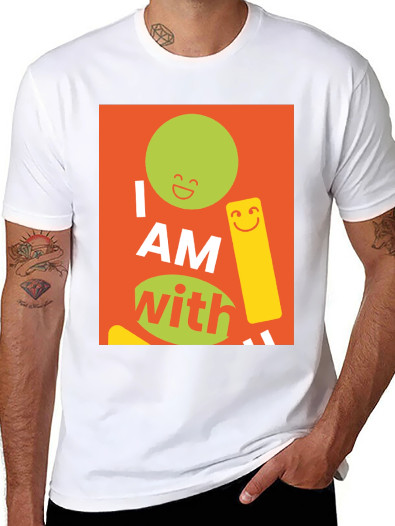 Black I AM With Smiley Graphic Tee view 8