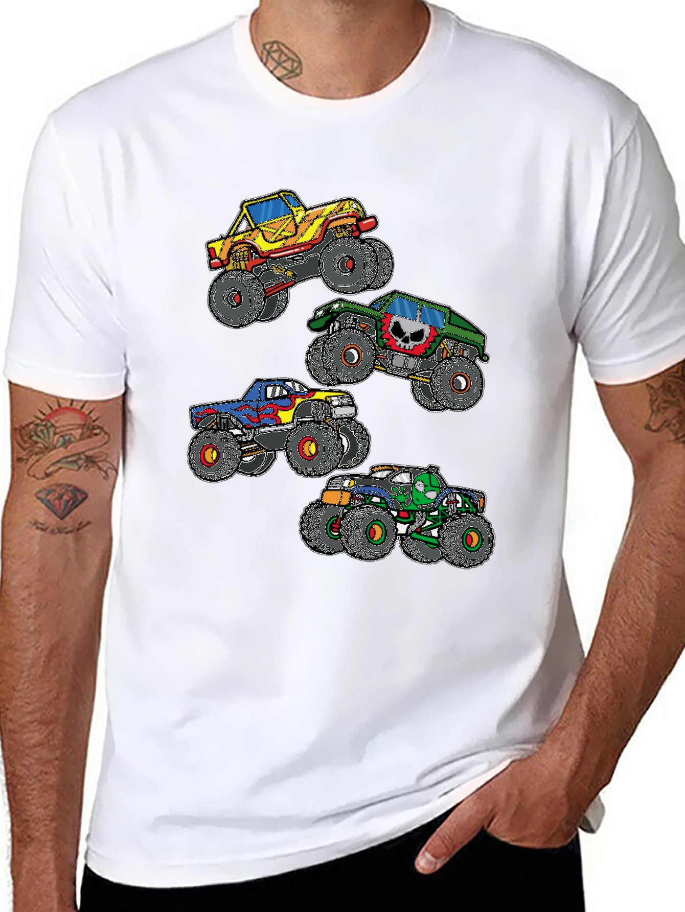 Black Monster Truck Graphic Black T-Shirt view 8