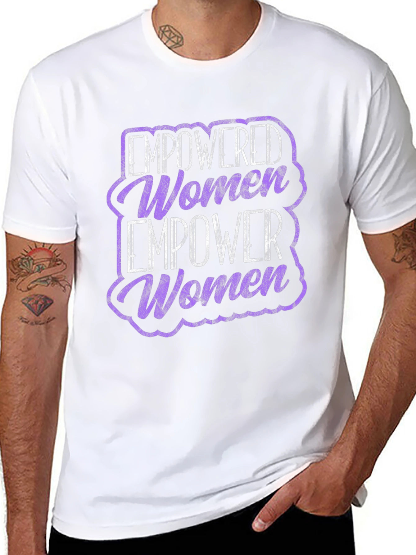 Black Empowered Women T-Shirt - Black Cotton Blend view 8