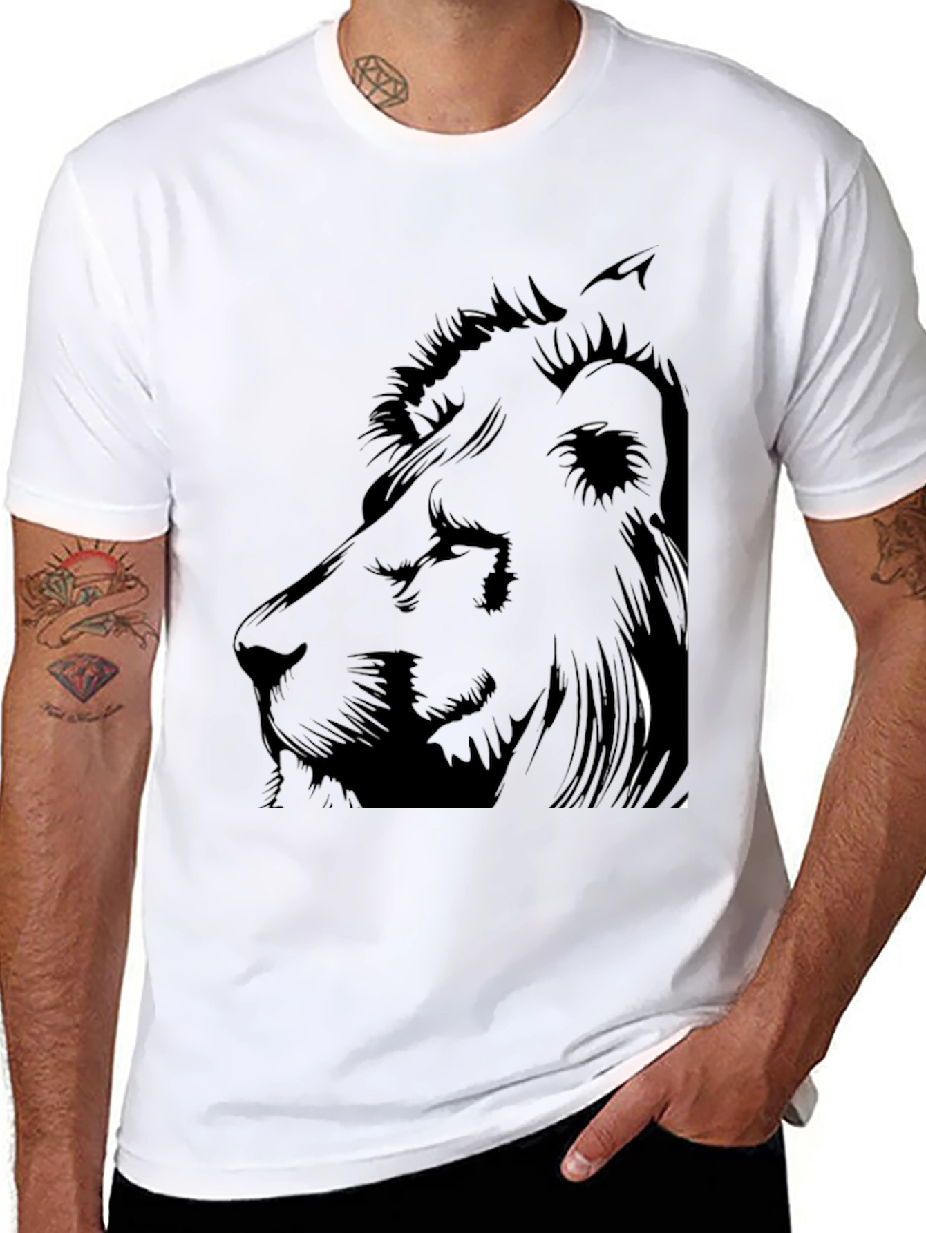 Black Lion Graphic Black Tee view 8