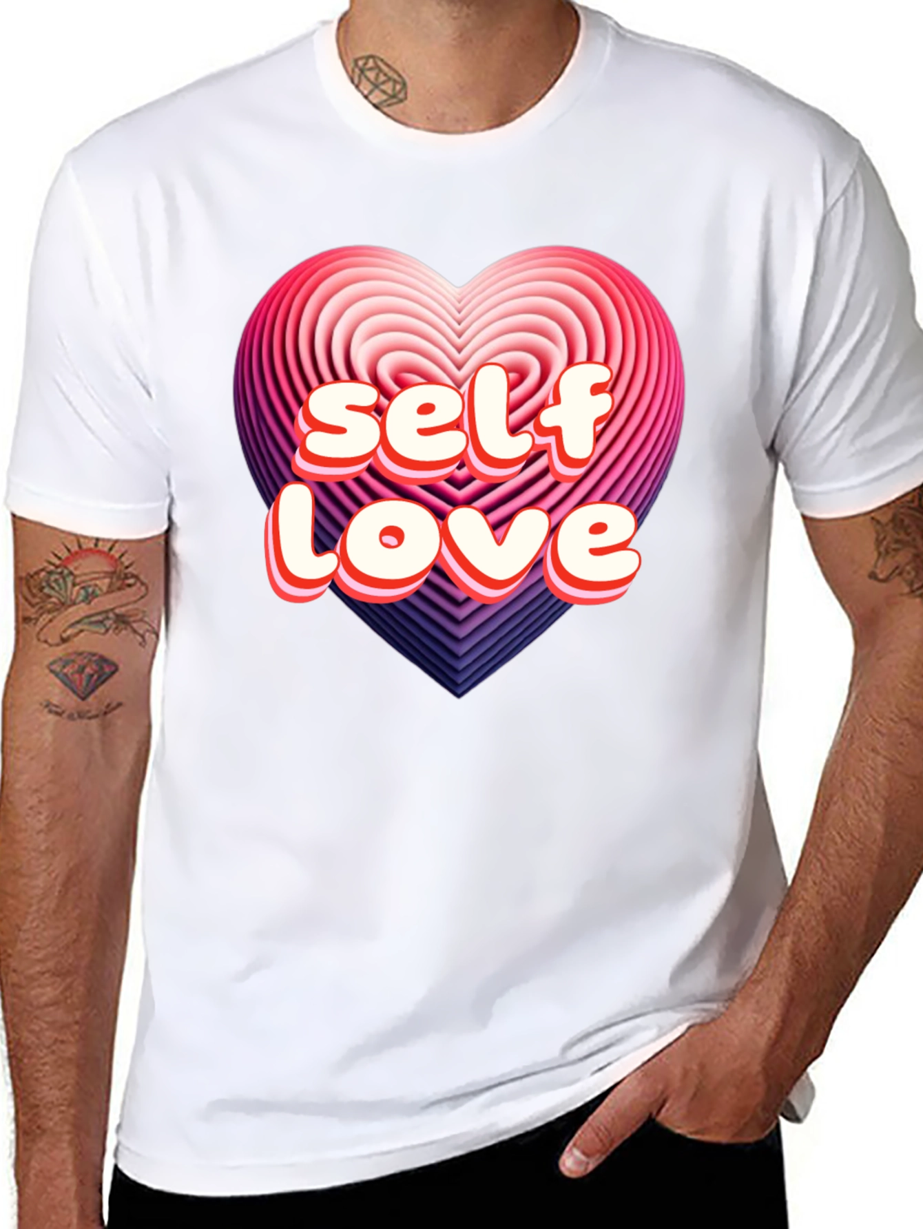 Black Self Love Heart Graphic Tee - Stylish Comfort view 8