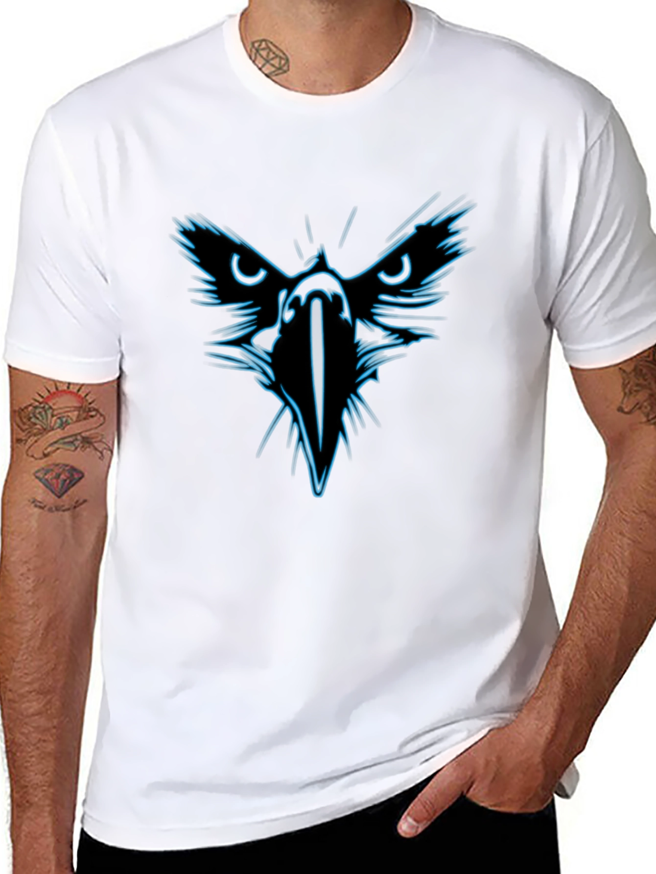 Black Raven Crest Graphic Tee - Bold, Edgy Style view 8