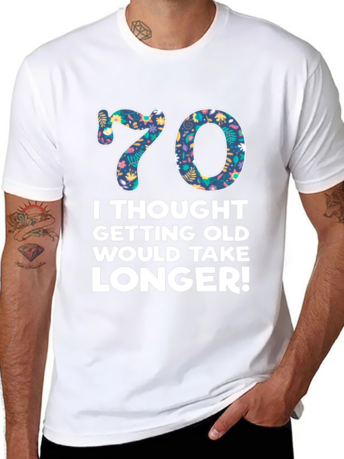 Funny 70th Birthday T-Shirt - Getting Old Takes Longer! - 8
