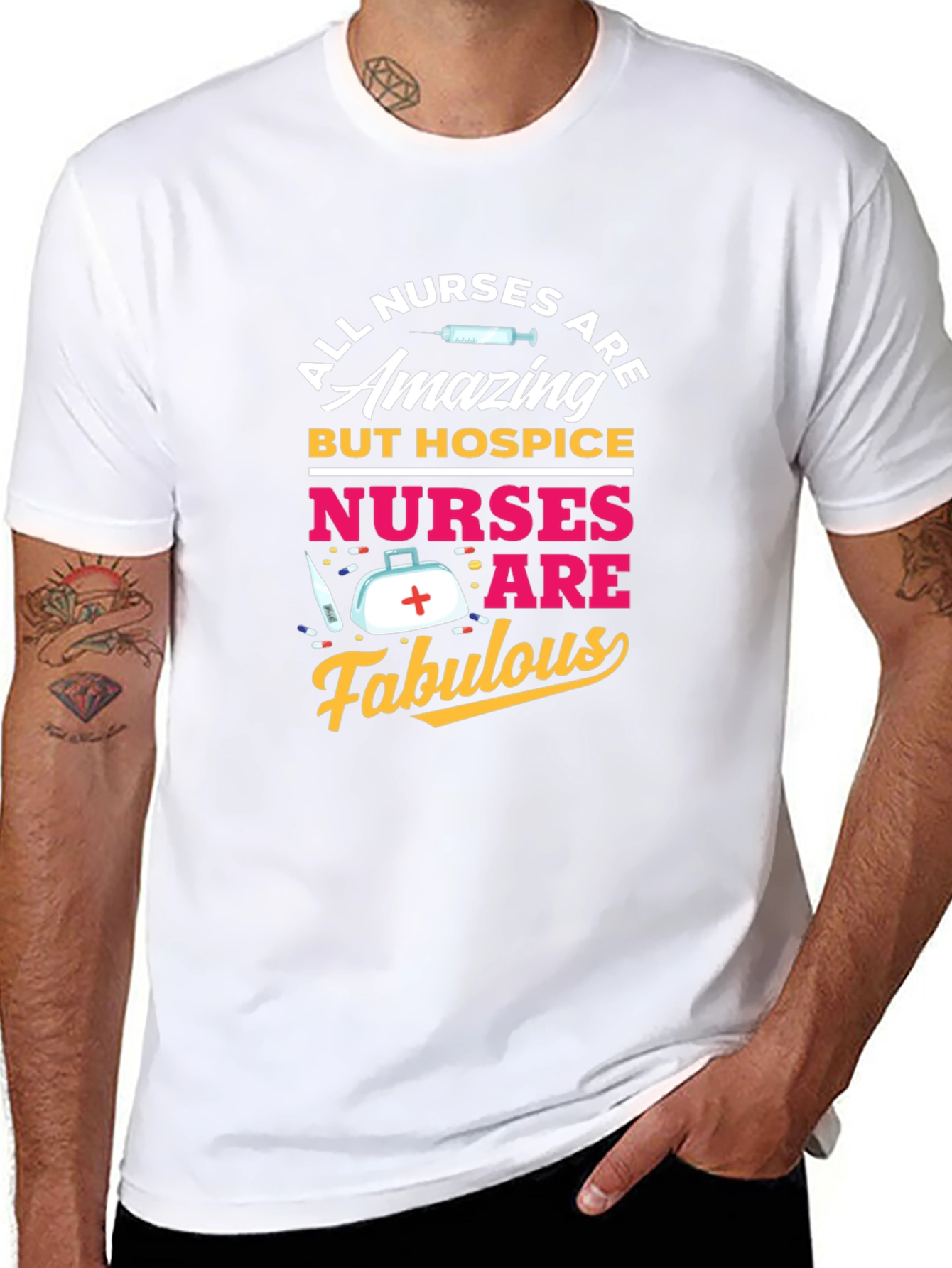Black Hospice Nurse T-Shirt - All Nurses Are Amazing view 8