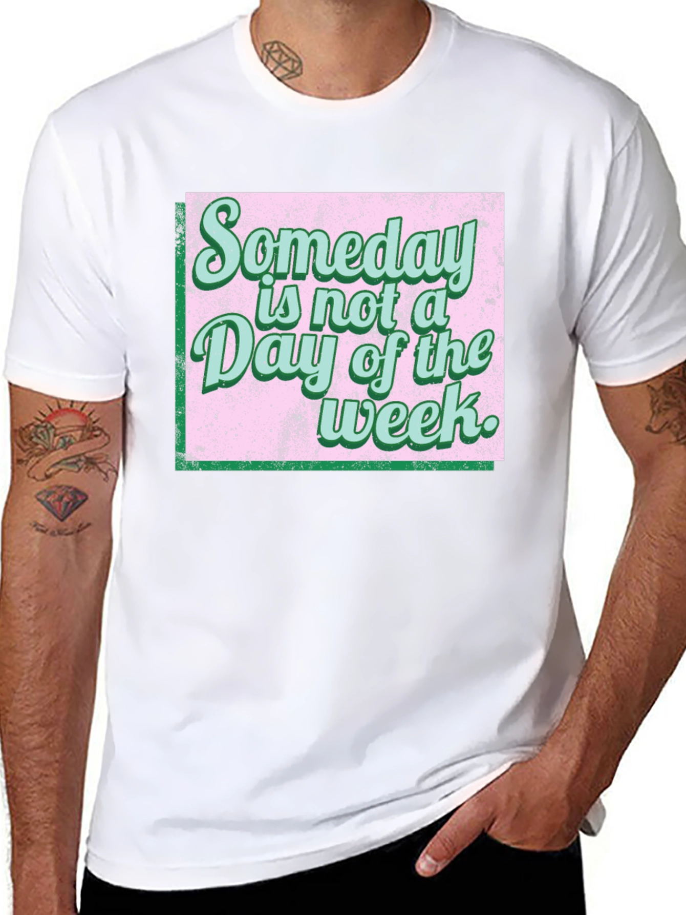 Black Someday Motivational T-Shirt view 8