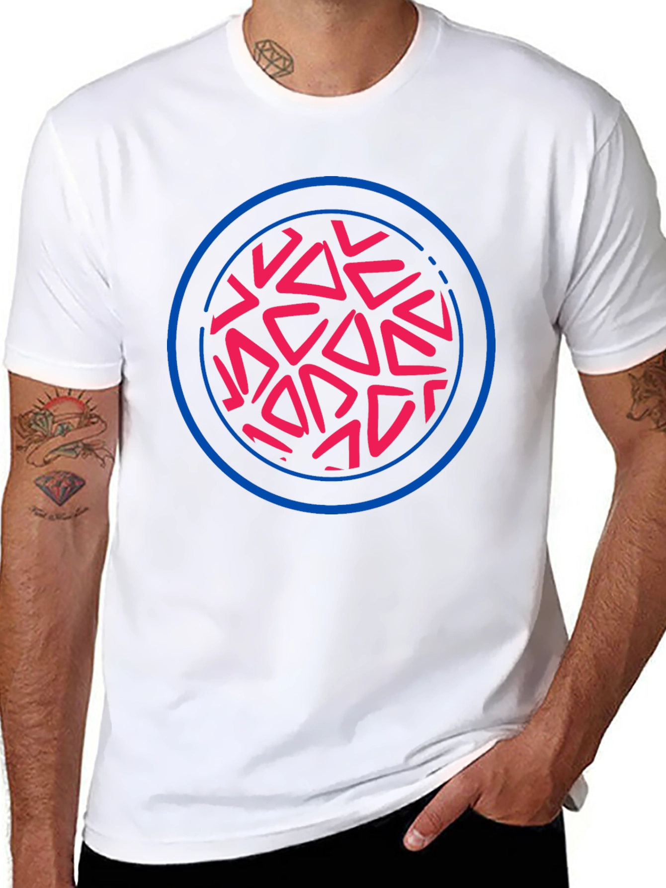 Abstract Circle Graphic Tee - Black - 8