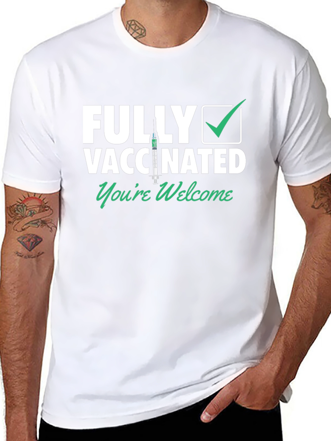 Black Fully Vaccinated T-Shirt - You're Welcome view 8