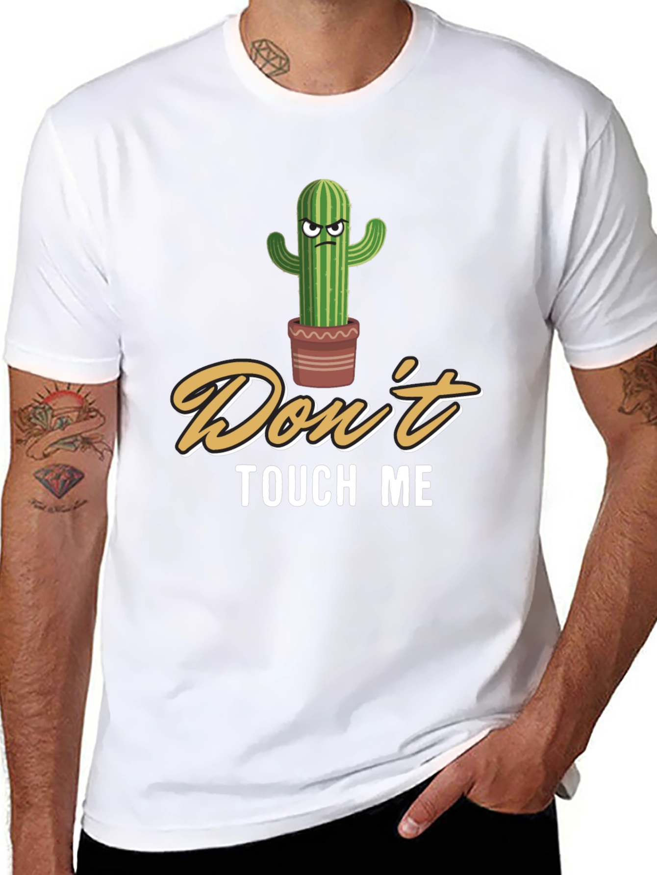 Black Don't Touch Me Cactus Graphic T-Shirt view 8