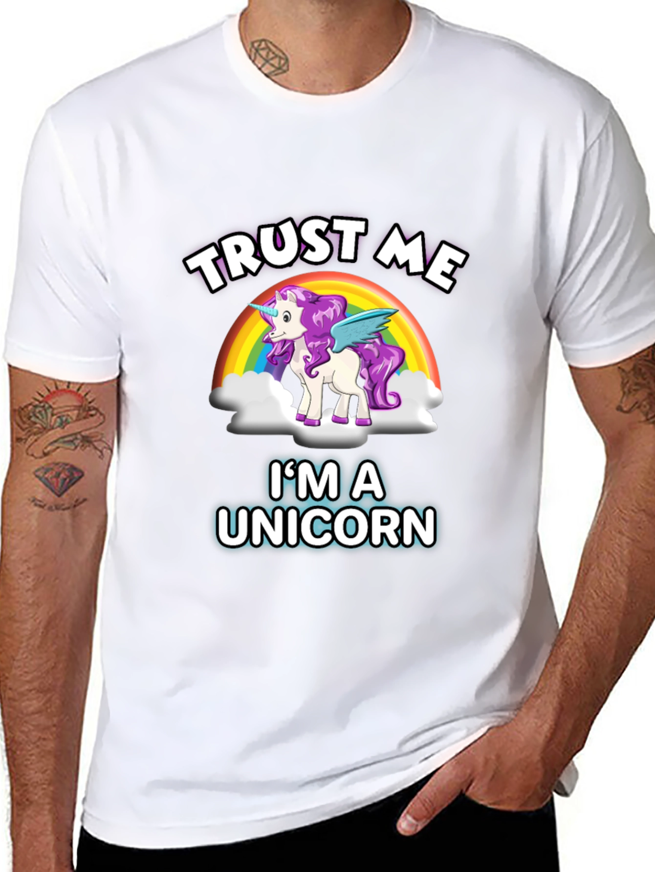 Black Trust Me I'm A Unicorn T-Shirt view 8