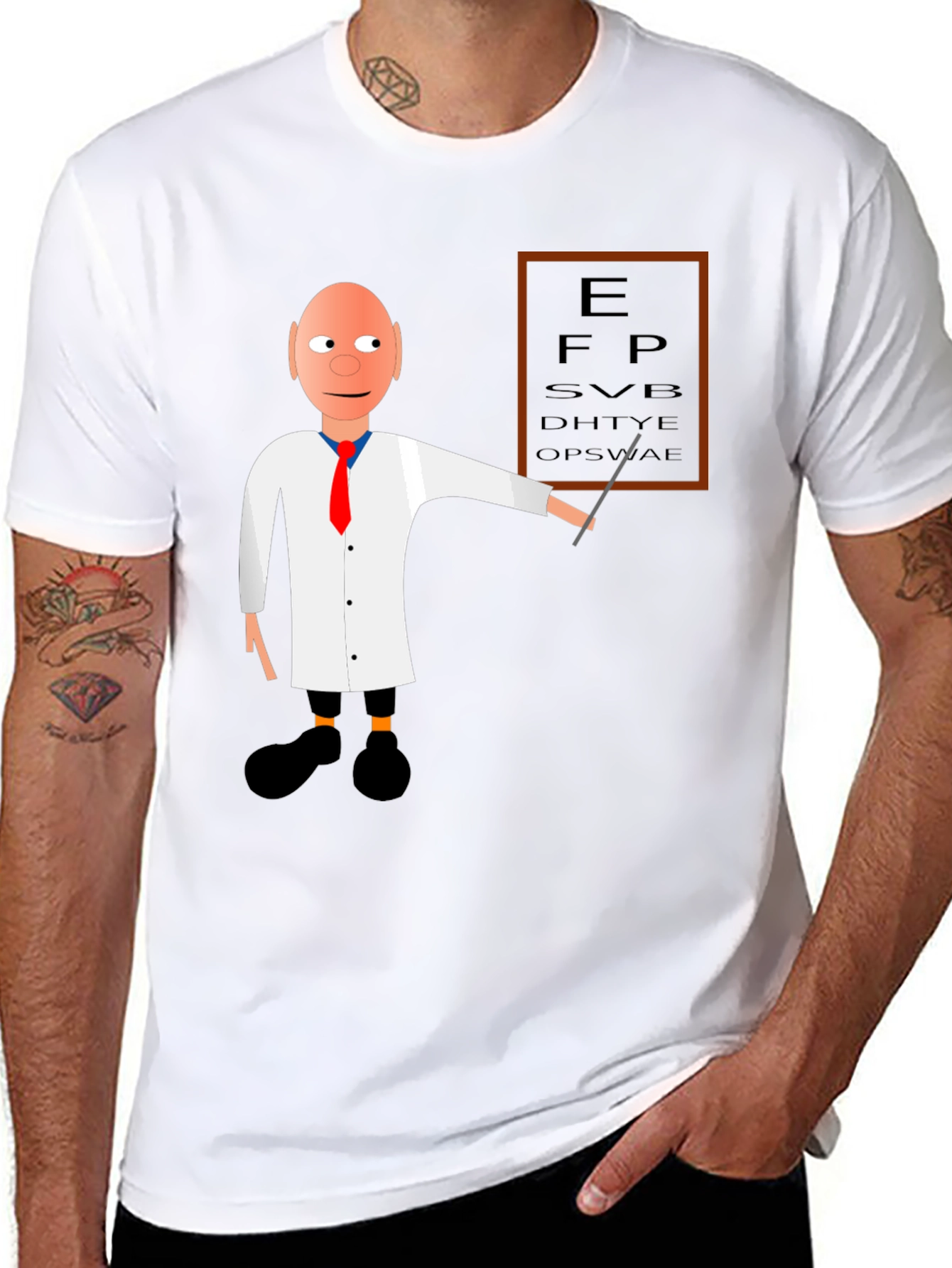 Black Funny Optometrist Eye Chart T-Shirt view 8