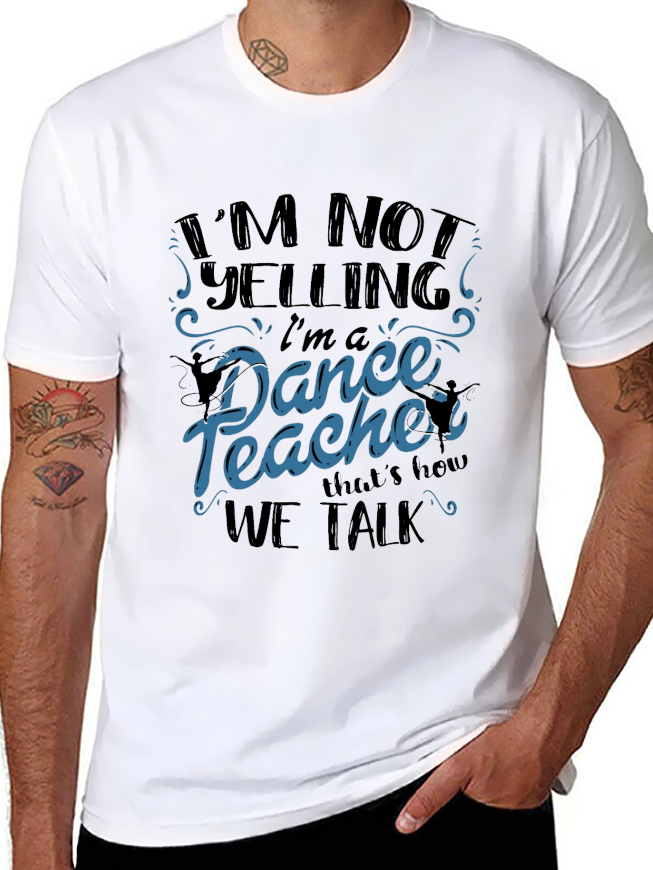Black Dance Teacher T-Shirt - I'm Not Yelling view 8