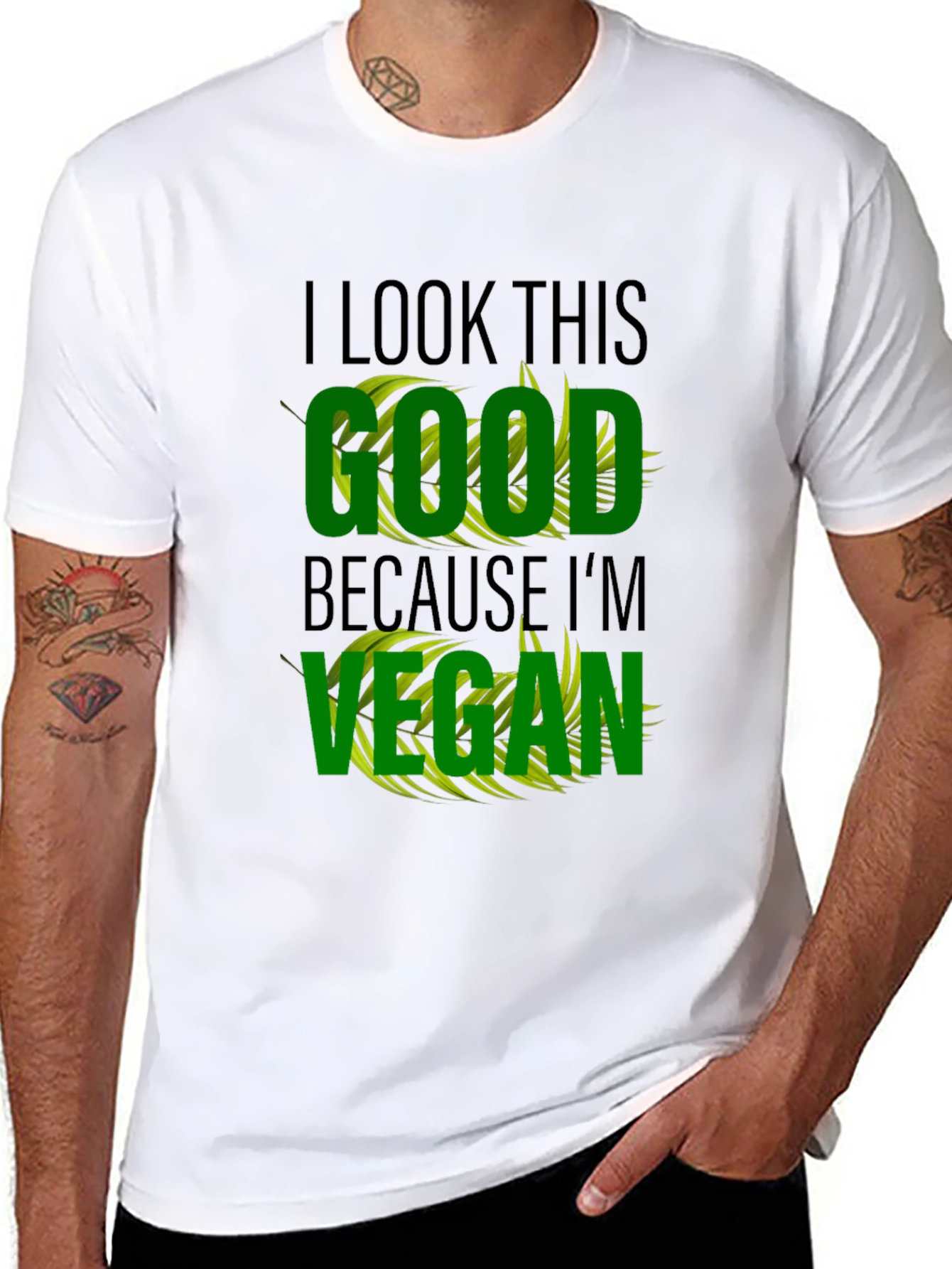 Black Vegan Lifestyle T-Shirt - I Look This Good view 8