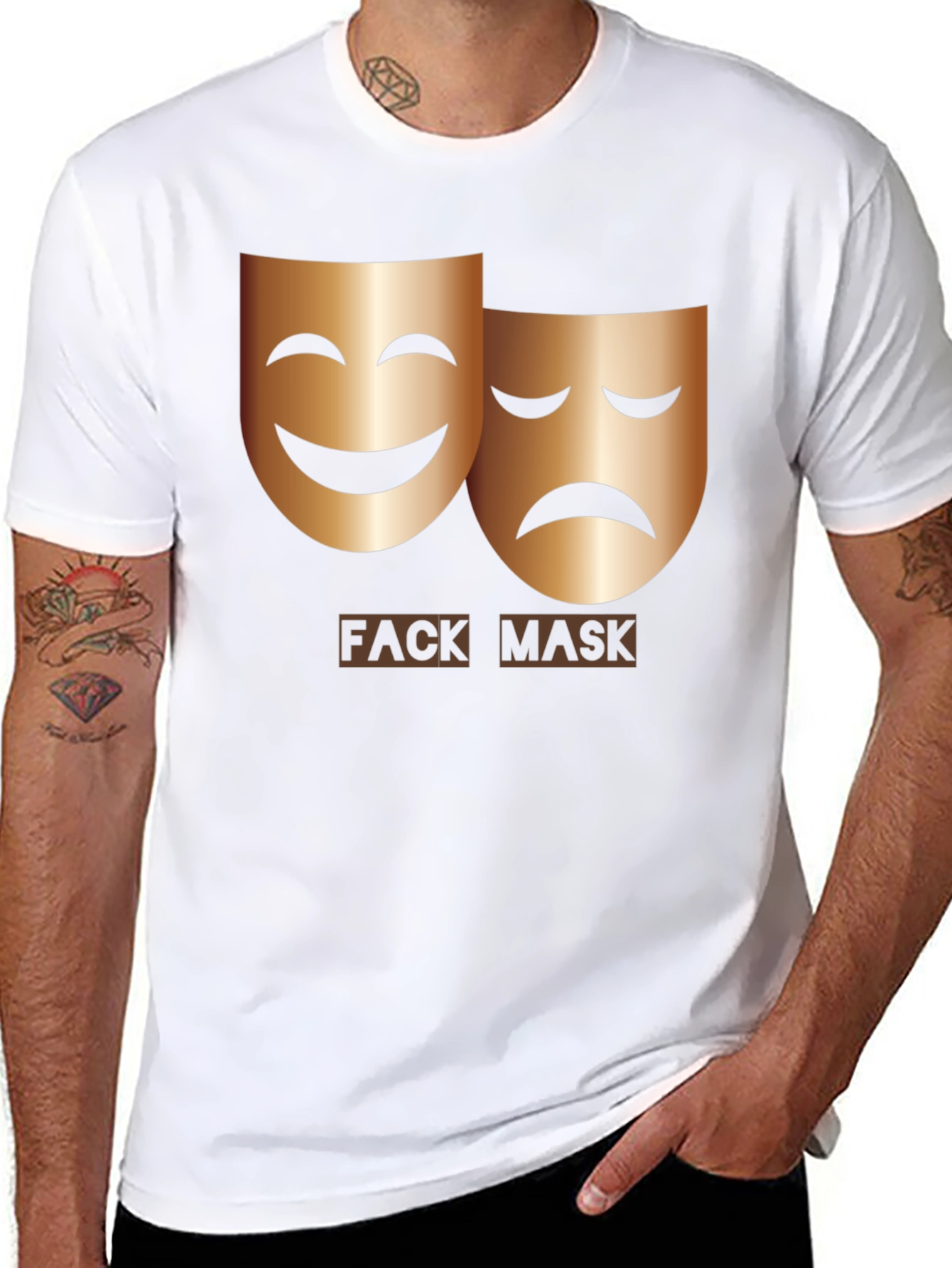 Comedy Tragedy Masks T-Shirt - Theatrical Graphic Tee - 8