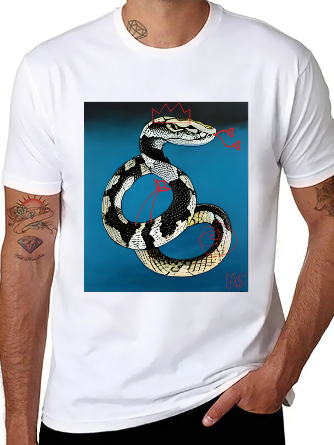 Black Snake King T-Shirt - Black Graphic Tee view 8