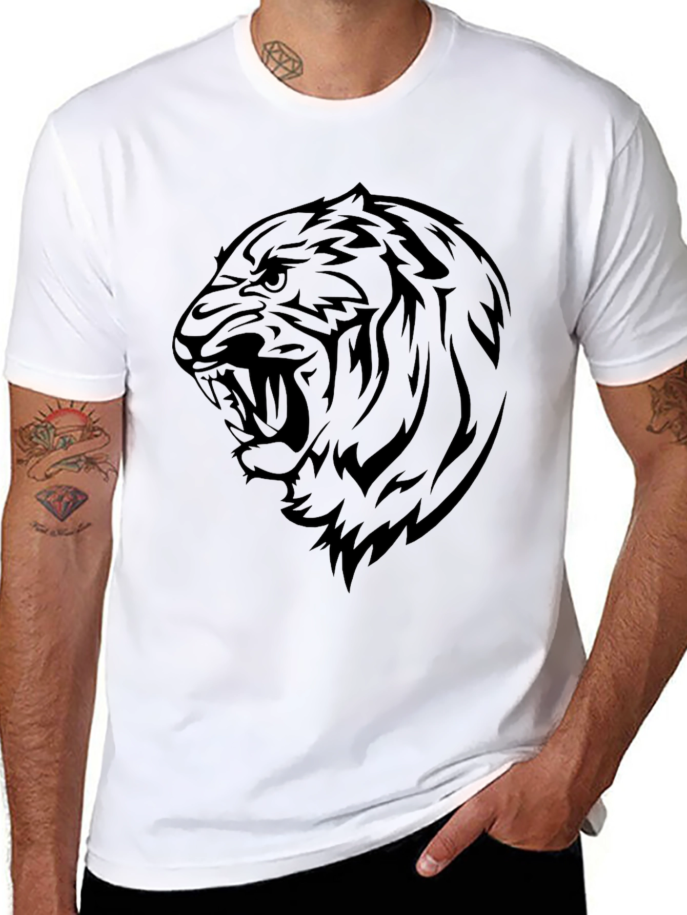 Black Black Tiger Graphic Tee - Fierce Style view 8