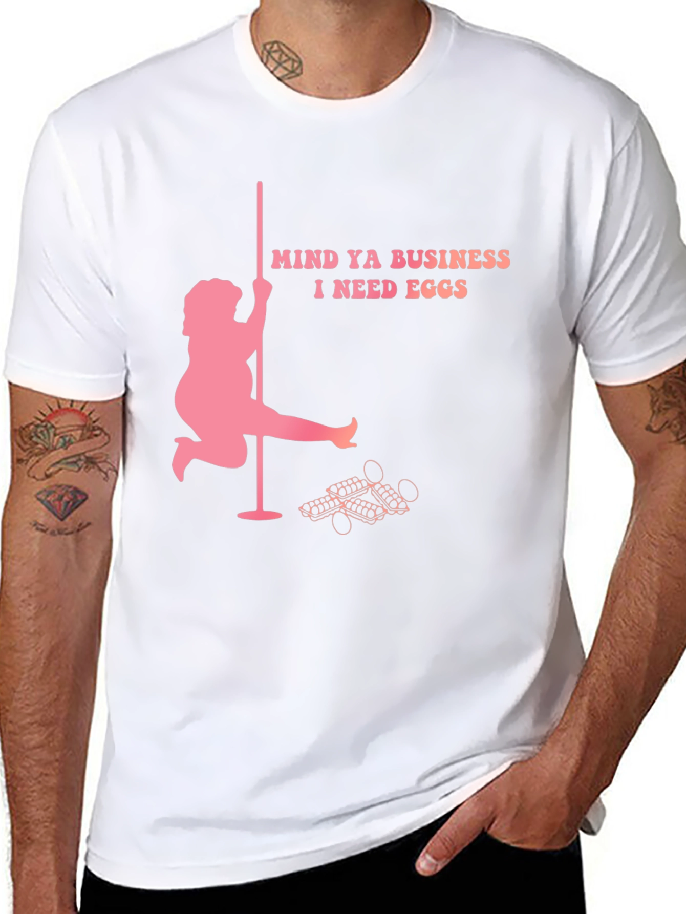 Black Mind Ya Business I Need Eggs Graphic T-Shirt view 8