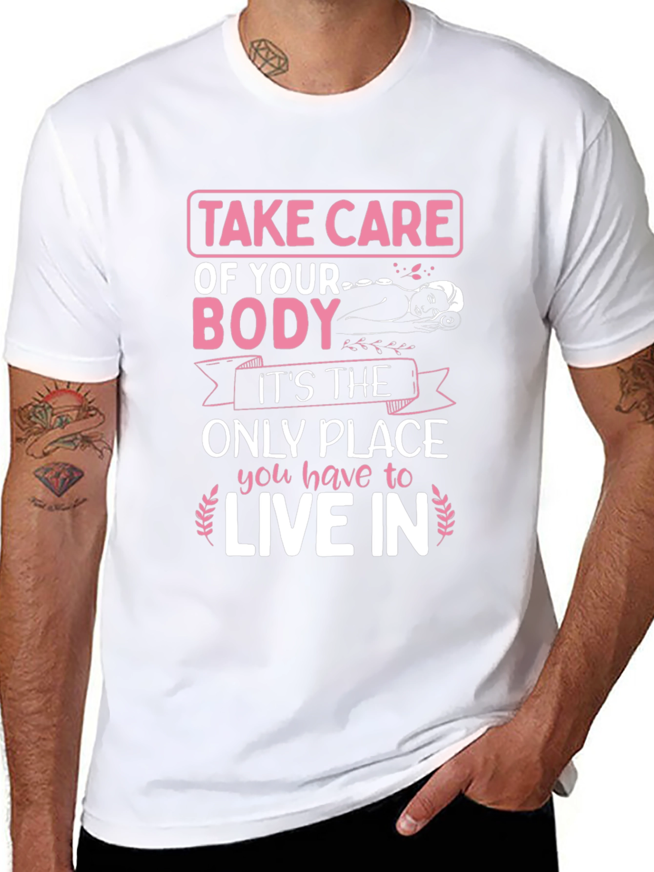 Black Take Care of Your Body T-Shirt view 8