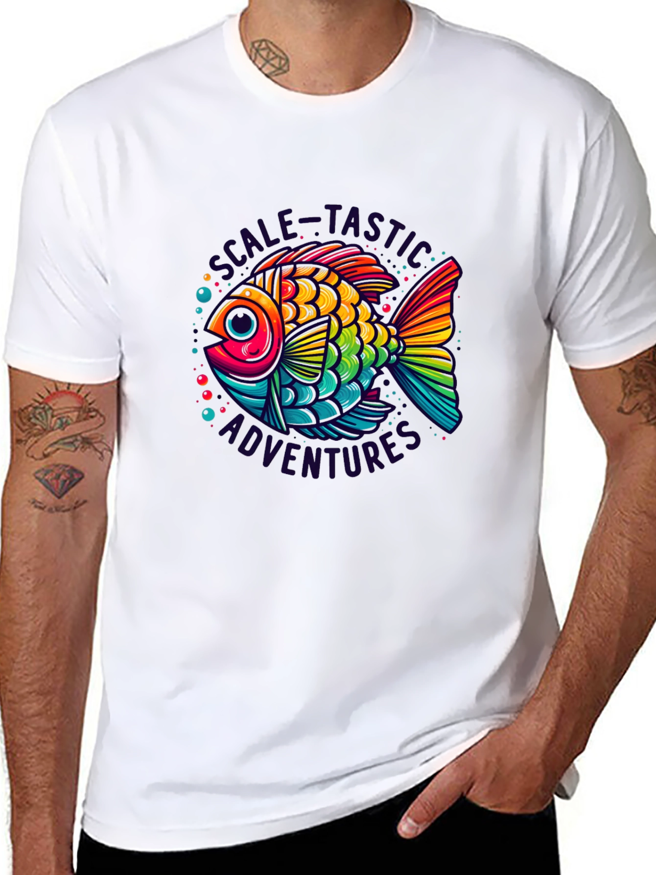 Rainbow Fish Scale-Tastic Adventures Graphic Tee - 8