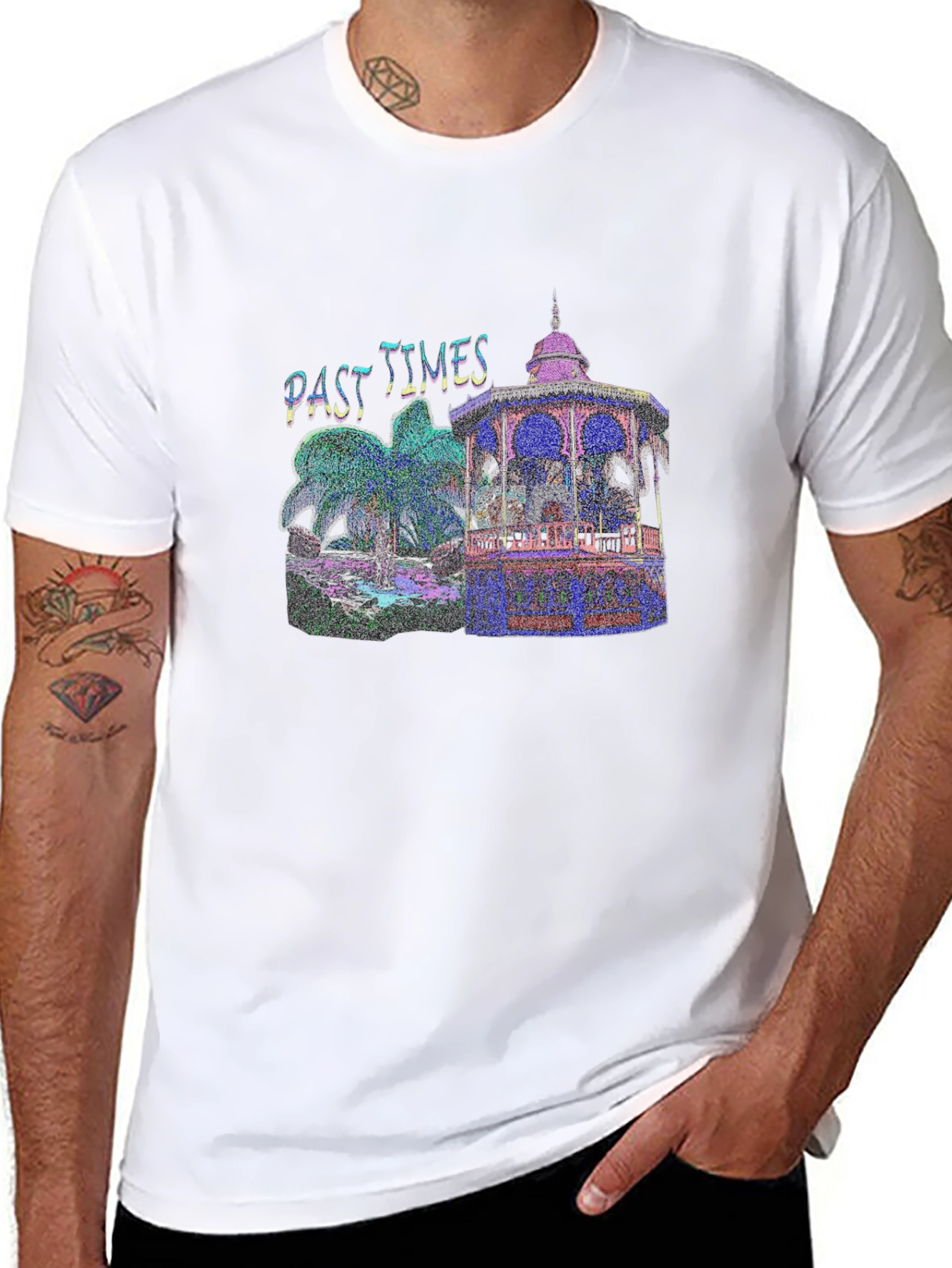Black Past Times Retro T-Shirt view 8