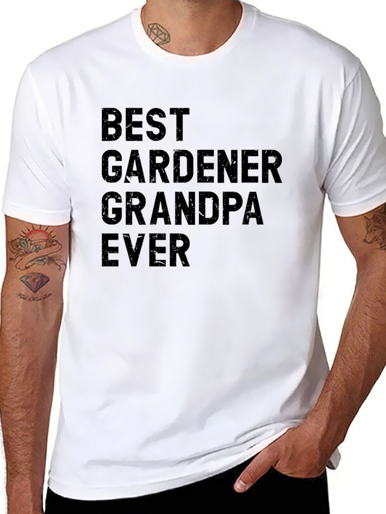 Black Best Gardener Grandpa Ever T-Shirt view 8