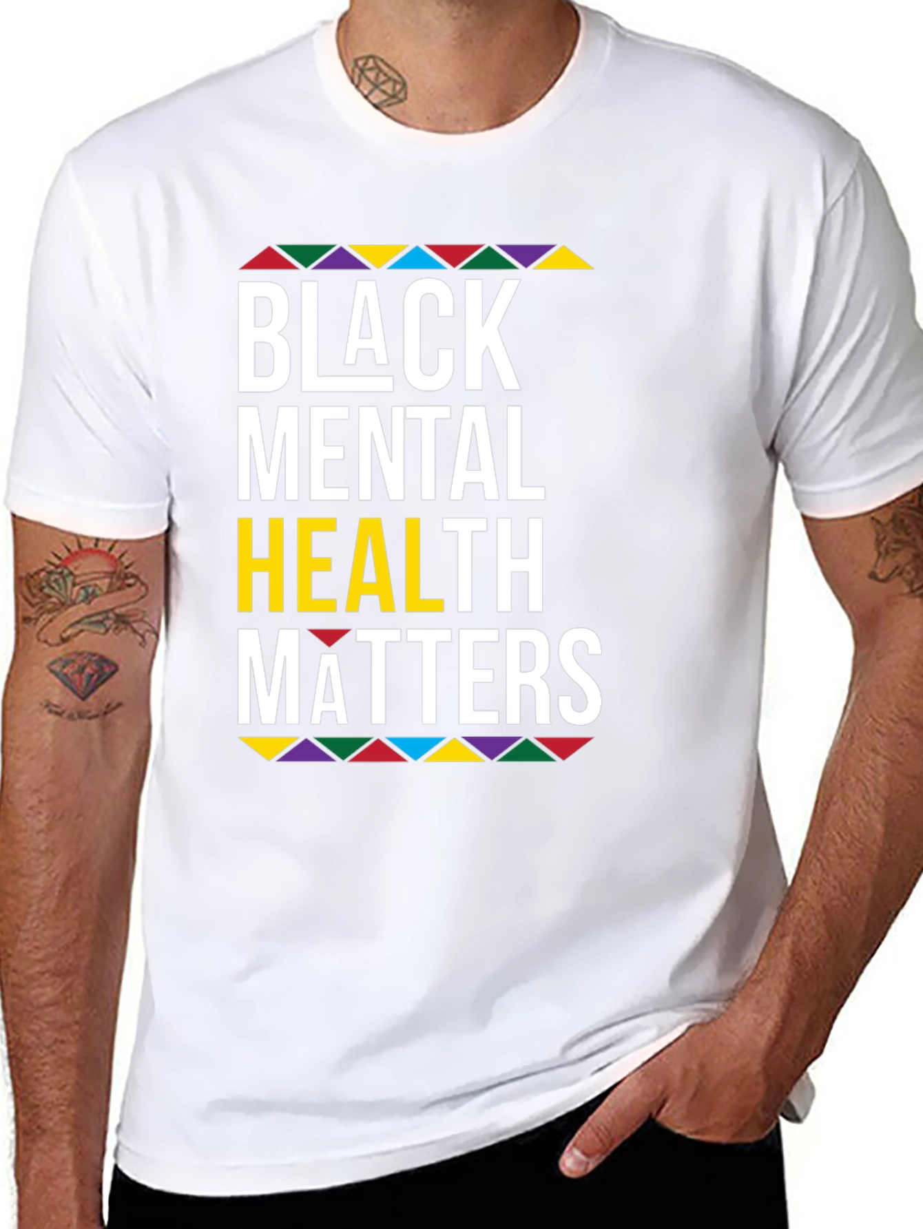 Black Black Mental Health Matters Graphic T-Shirt view 8