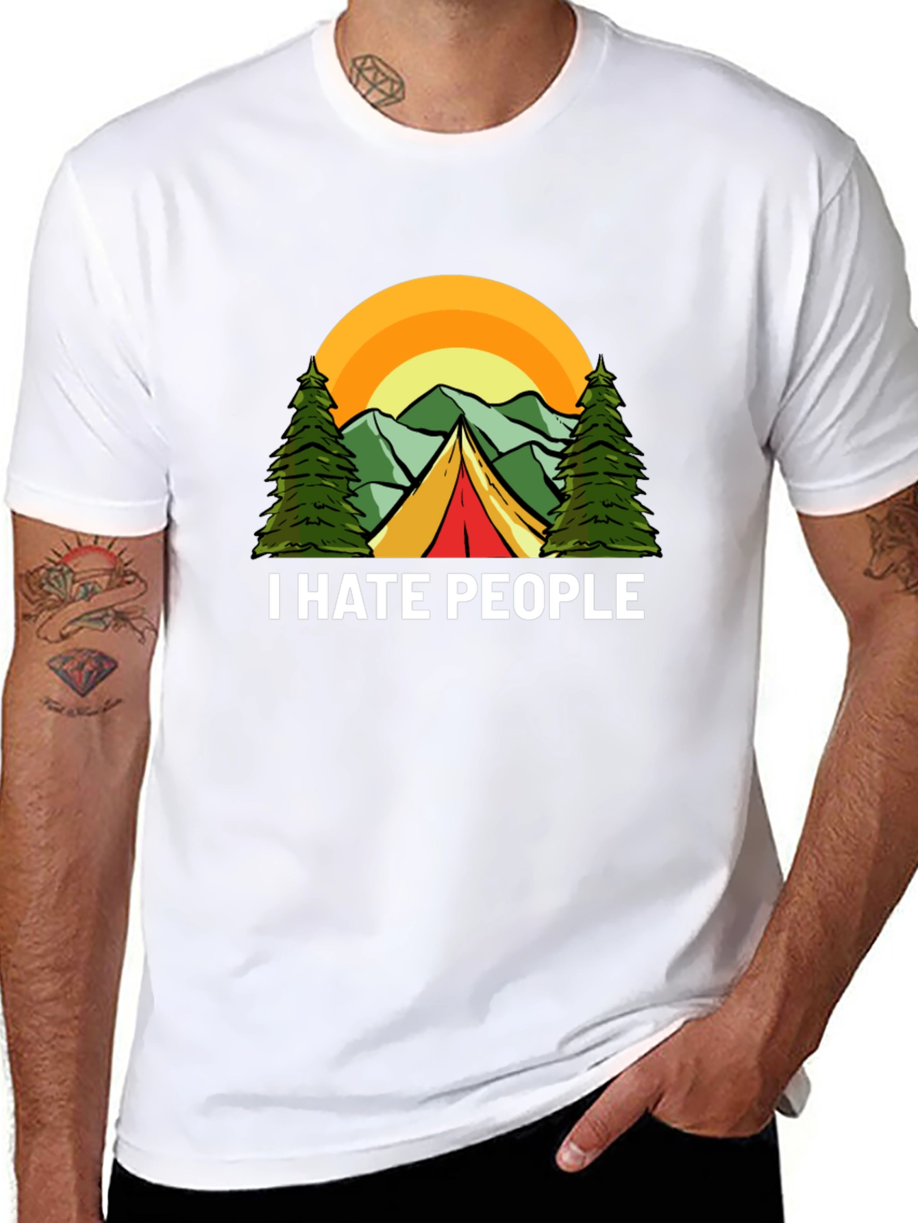 Black I Hate People Camping Graphic T-Shirt view 8