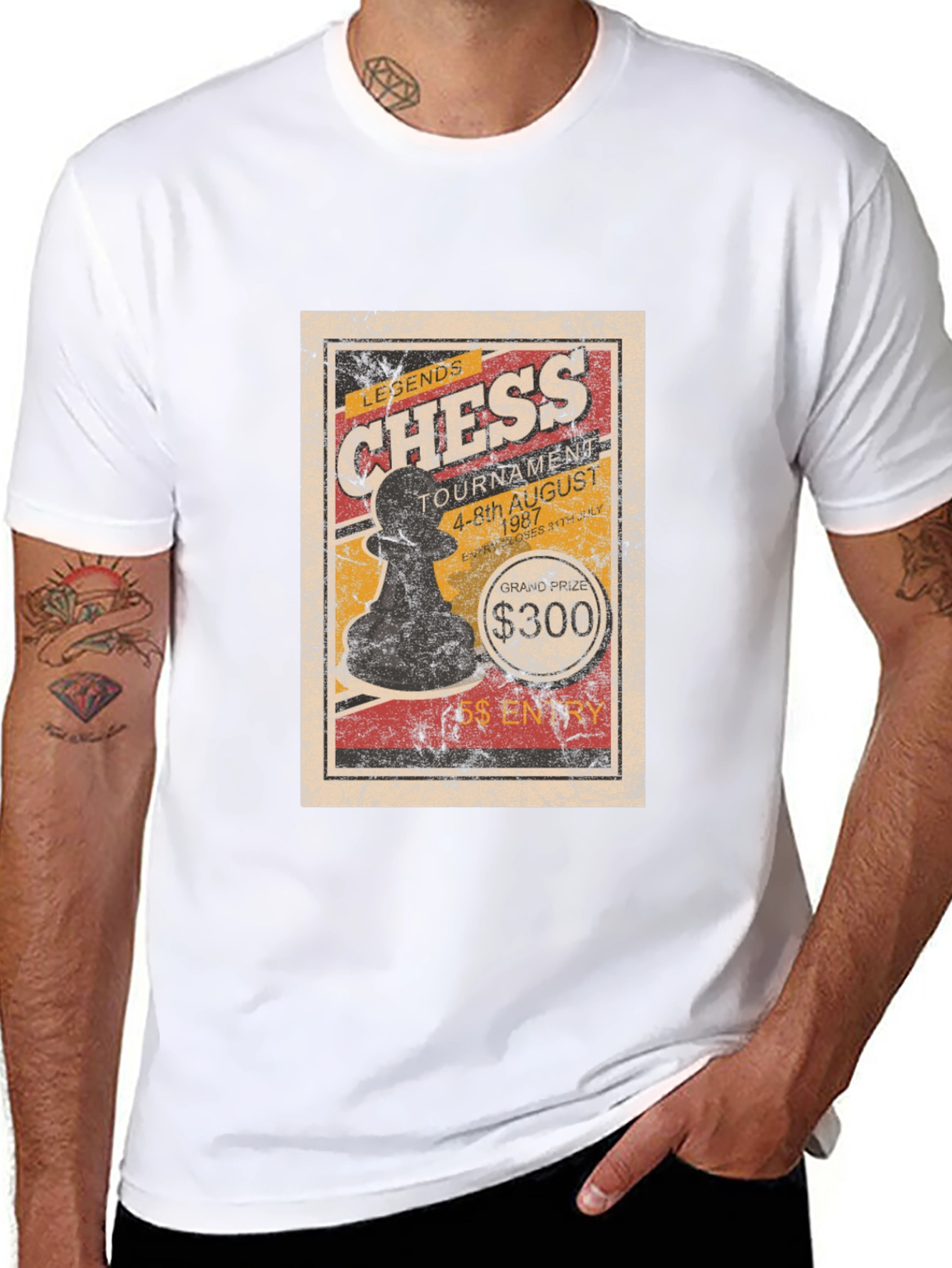 Black Chess Legends Tournament T-Shirt - Vintage Style view 8