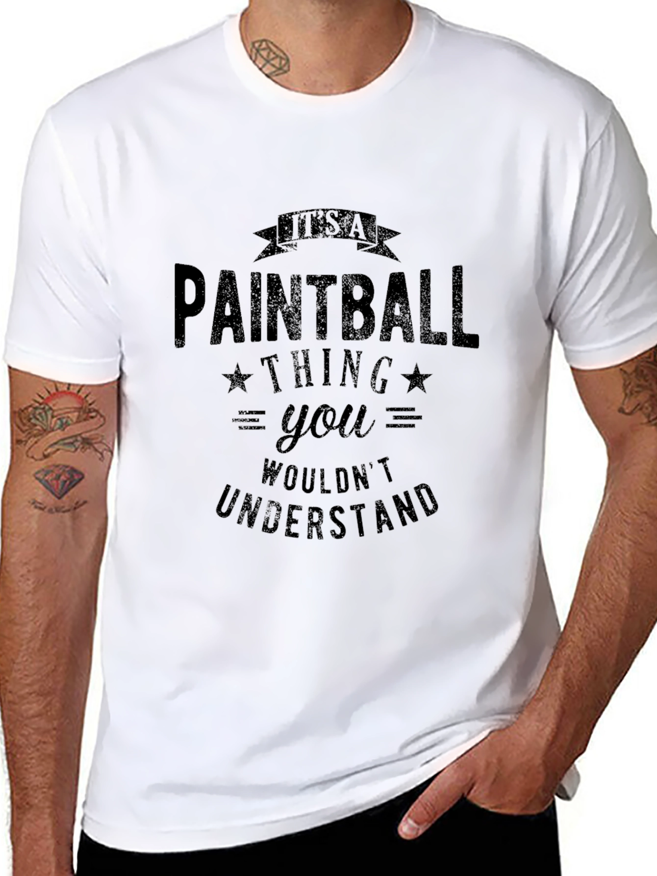 Black Paintball Thing T-Shirt - Funny Player Tee view 8