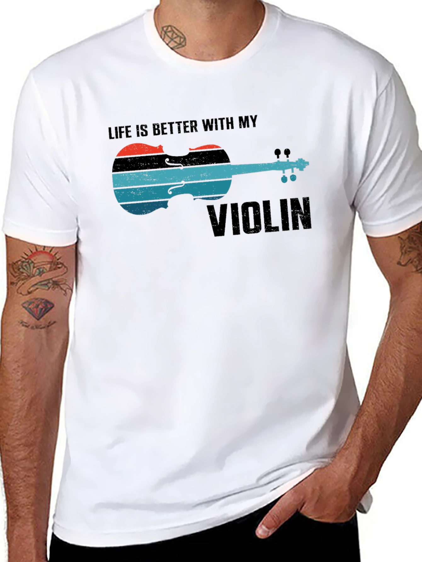 Black Life is Better with My Violin Graphic Tee view 8
