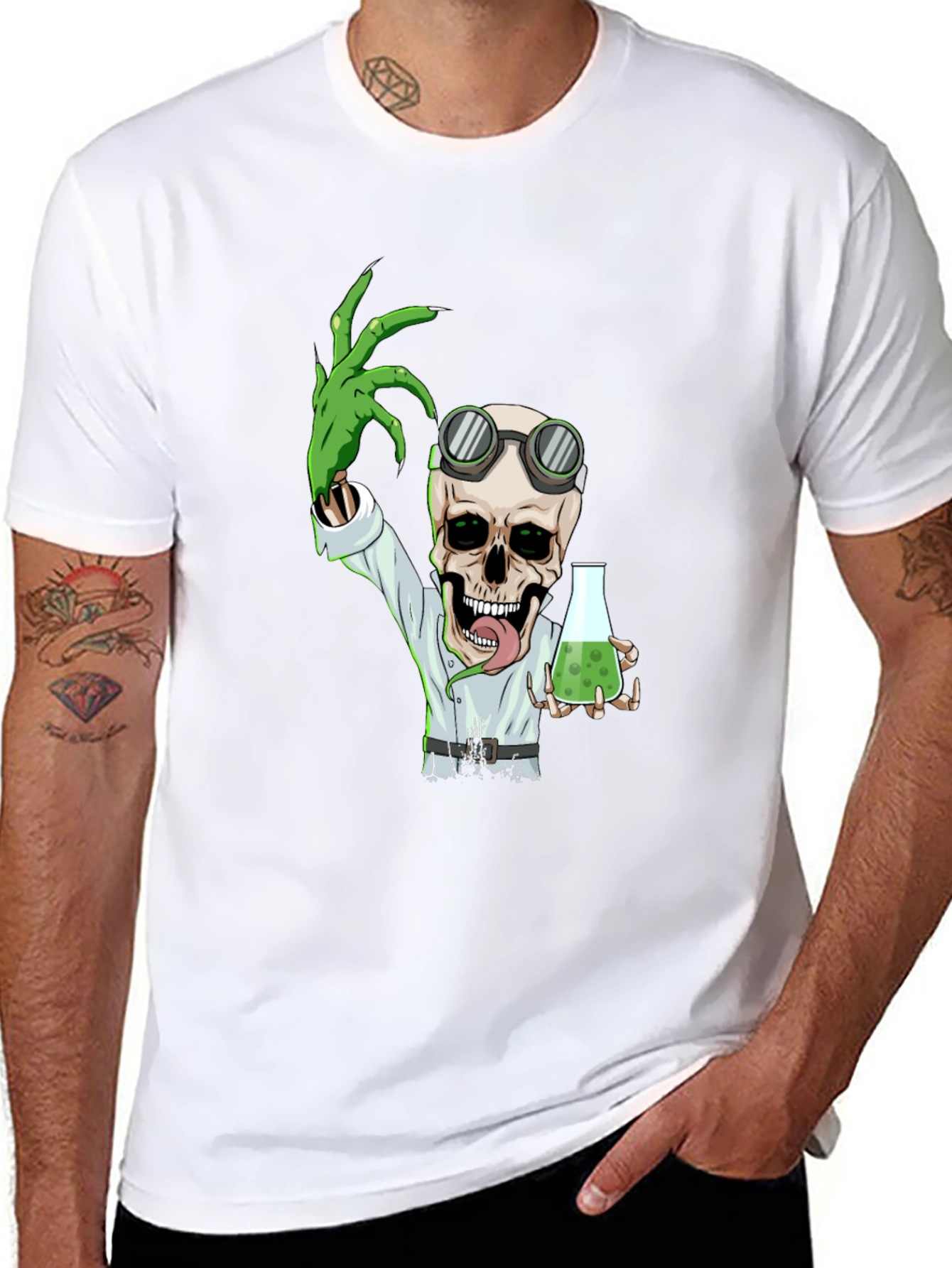 Black Mad Scientist Skeleton T-Shirt view 8