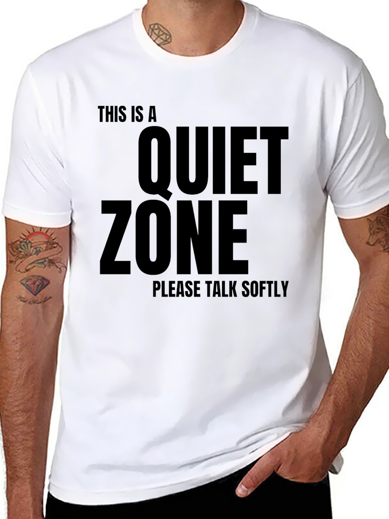Black Quiet Zone T-Shirt - Speak Softly Tee view 8