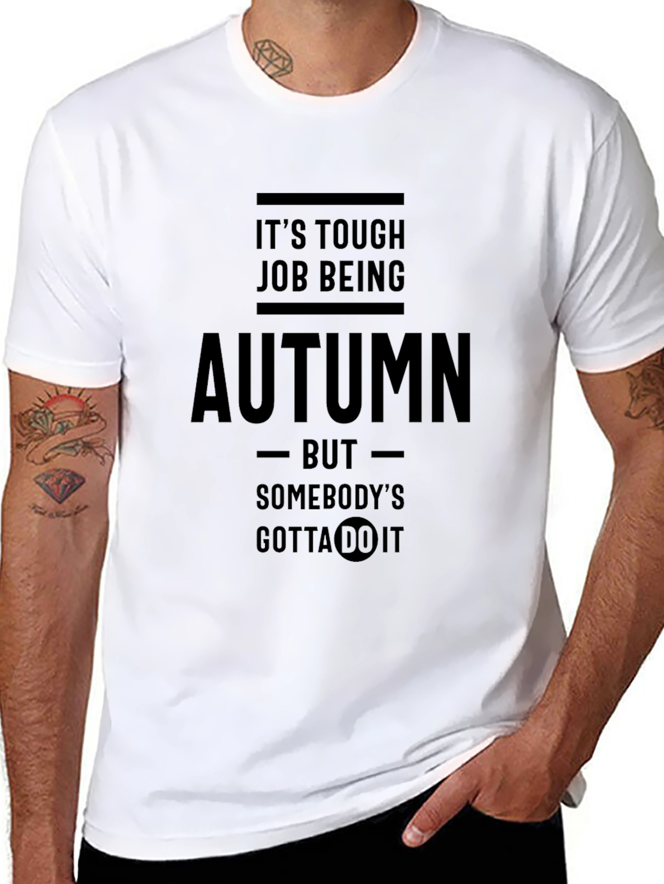 Black Funny Autumn Job T-Shirt view 8