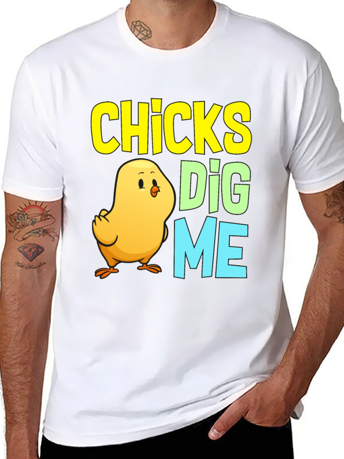 Black Chicks Dig Me Easter Chick T-Shirt view 8