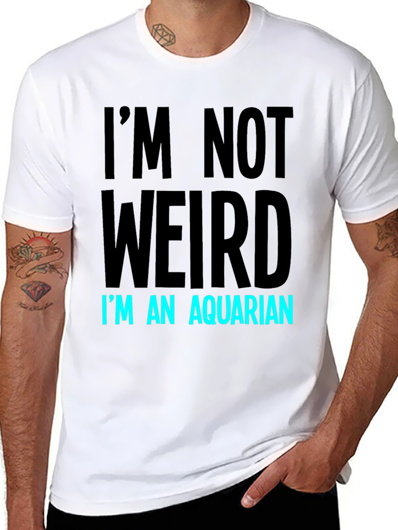 Black I'm Not Weird, I'm An Aquarian T-Shirt view 8