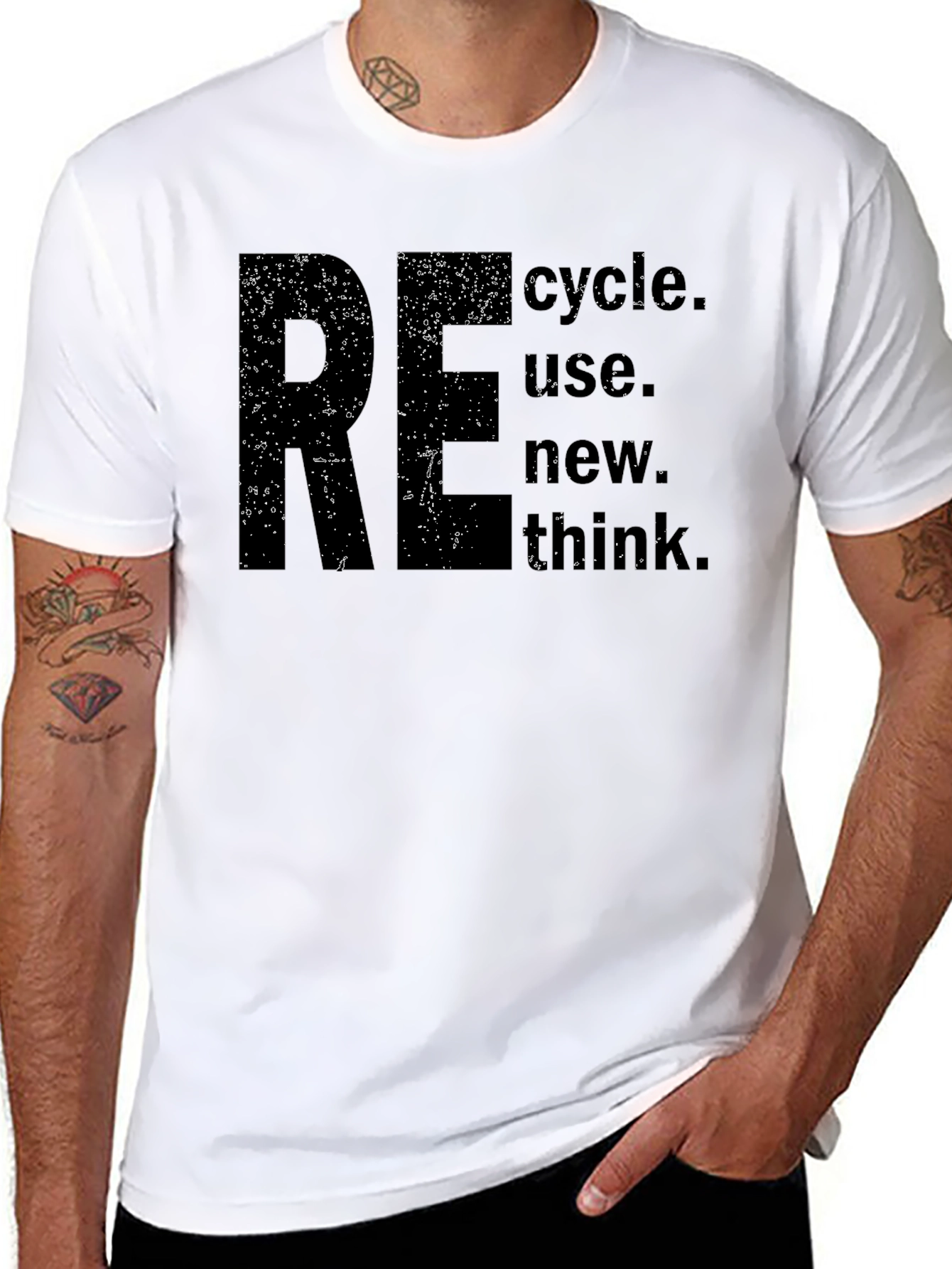 Black Eco-Friendly RE Think T-Shirt view 8