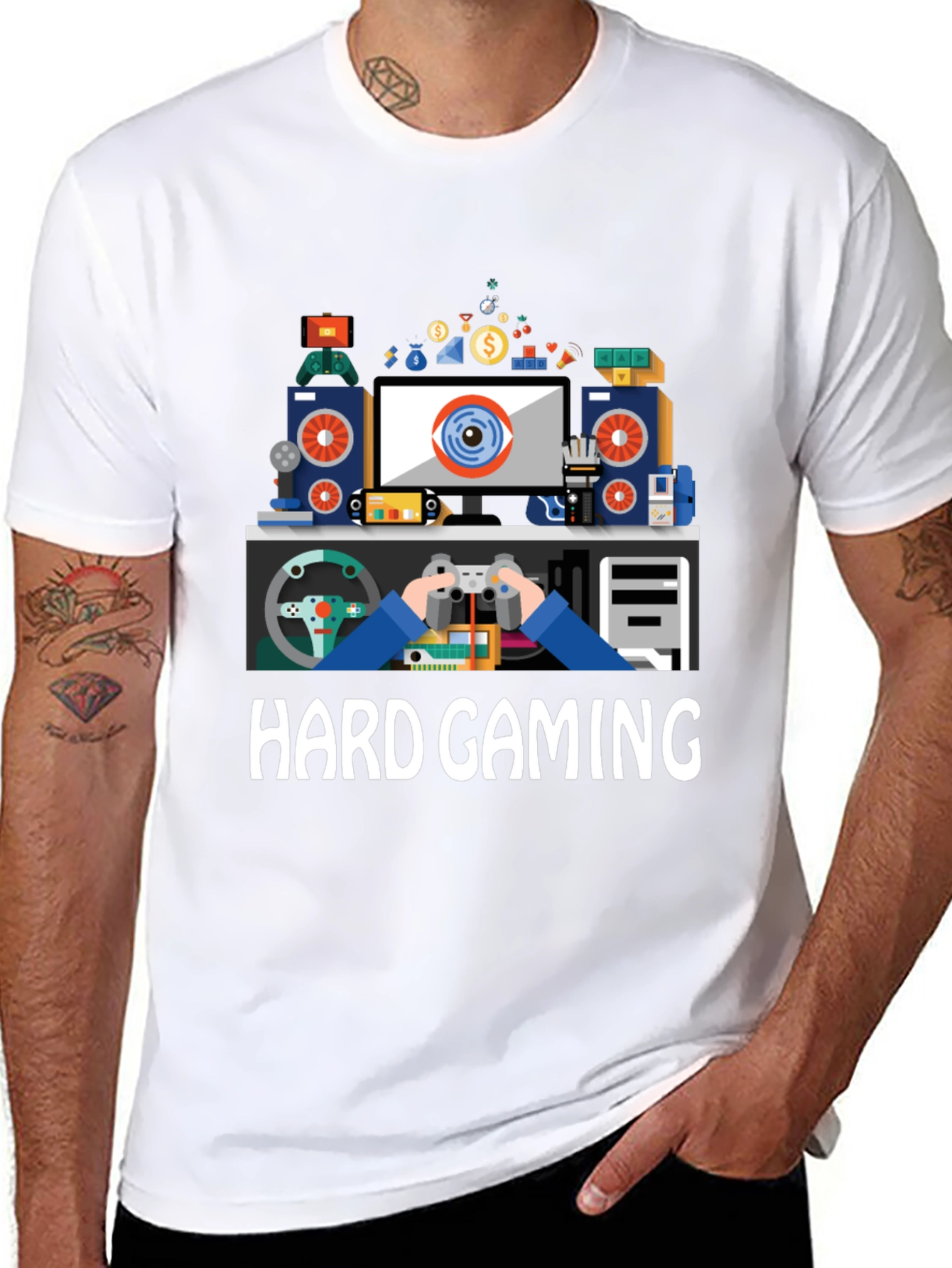 Black Hard Gaming T-Shirt - Gamer Life Apparel view 8