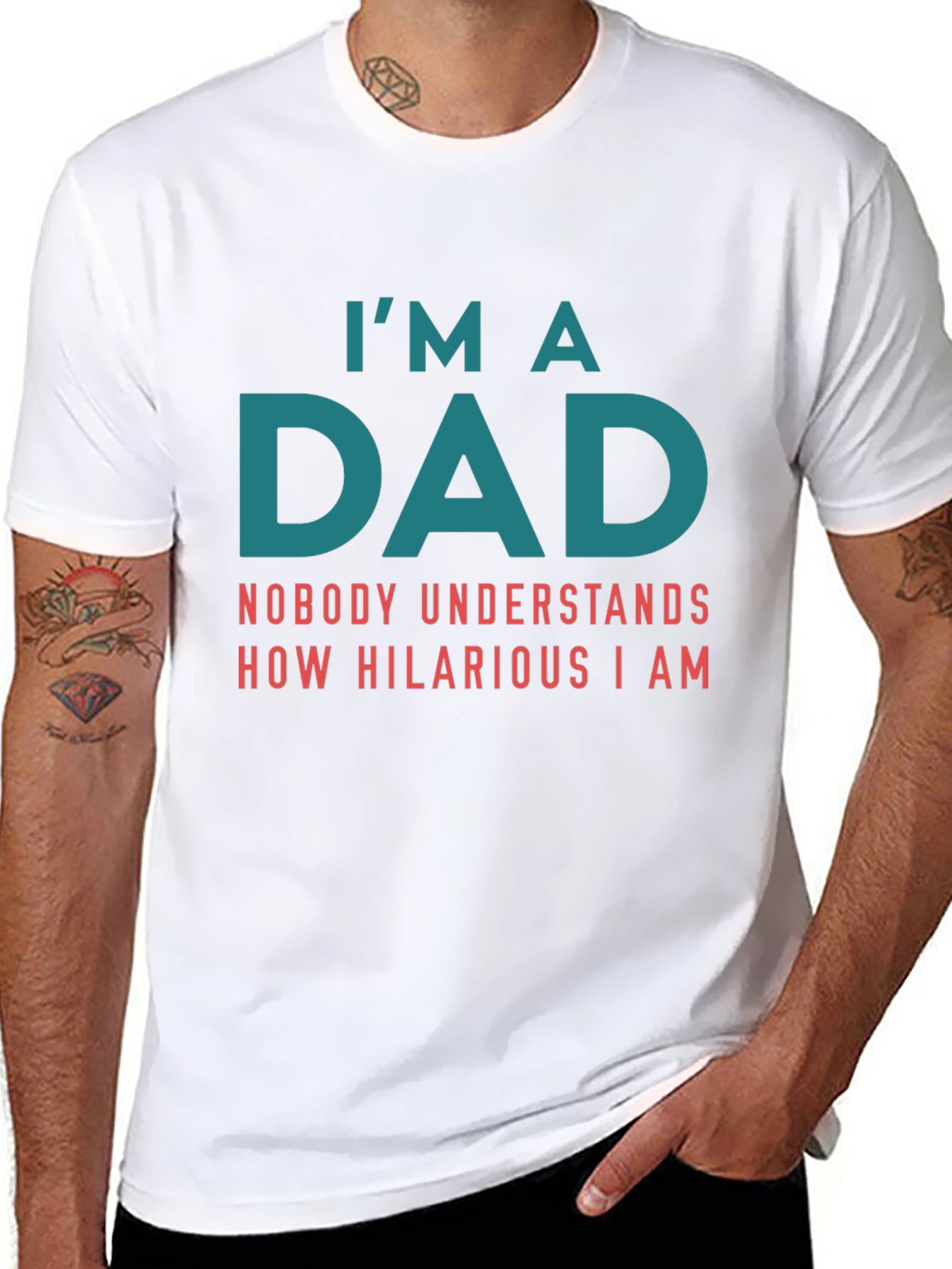 Black Funny Dad T-Shirt: I'm A Dad view 8