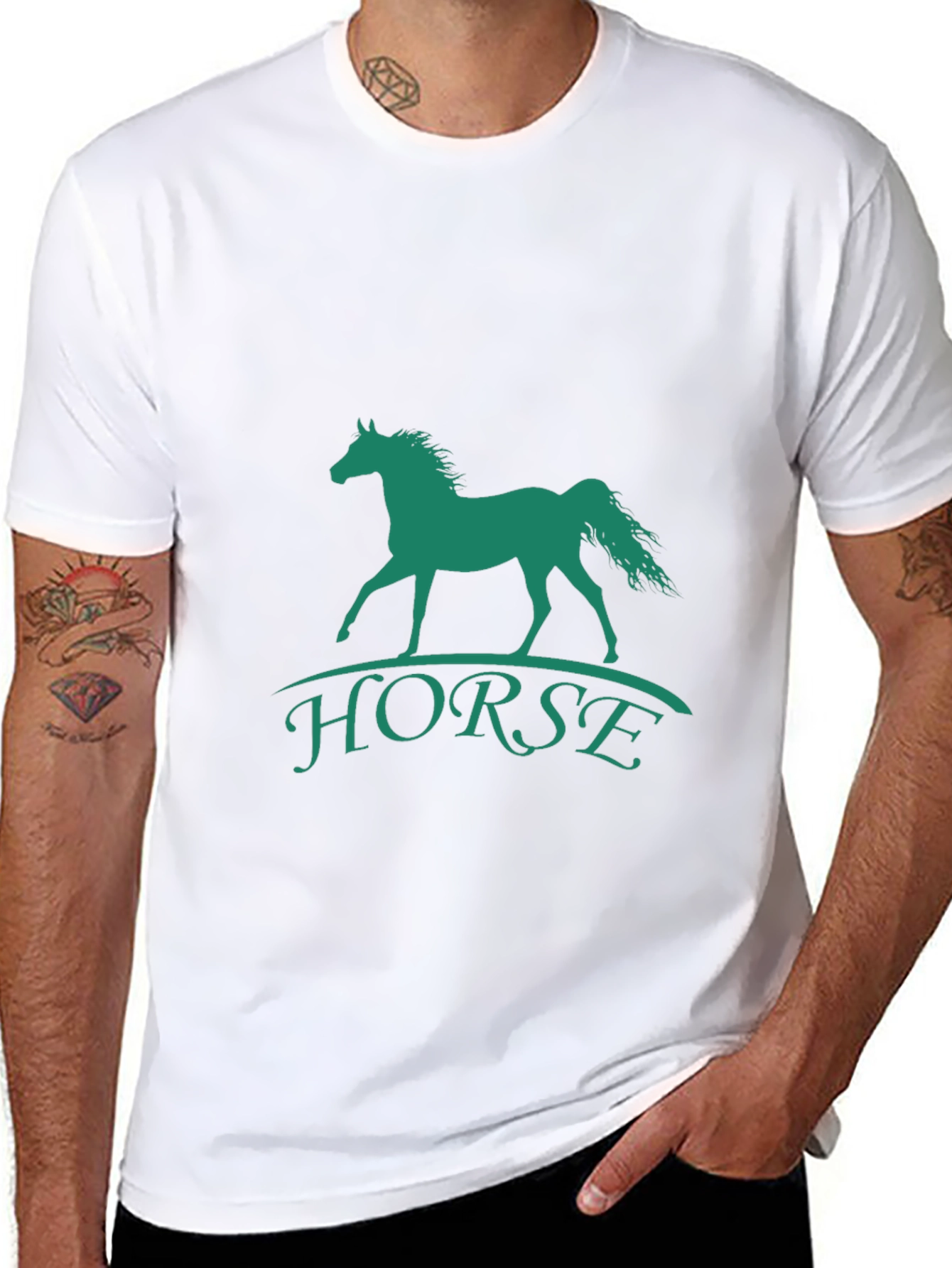 Black Horse Graphic Tee - Black Casual Comfort view 8