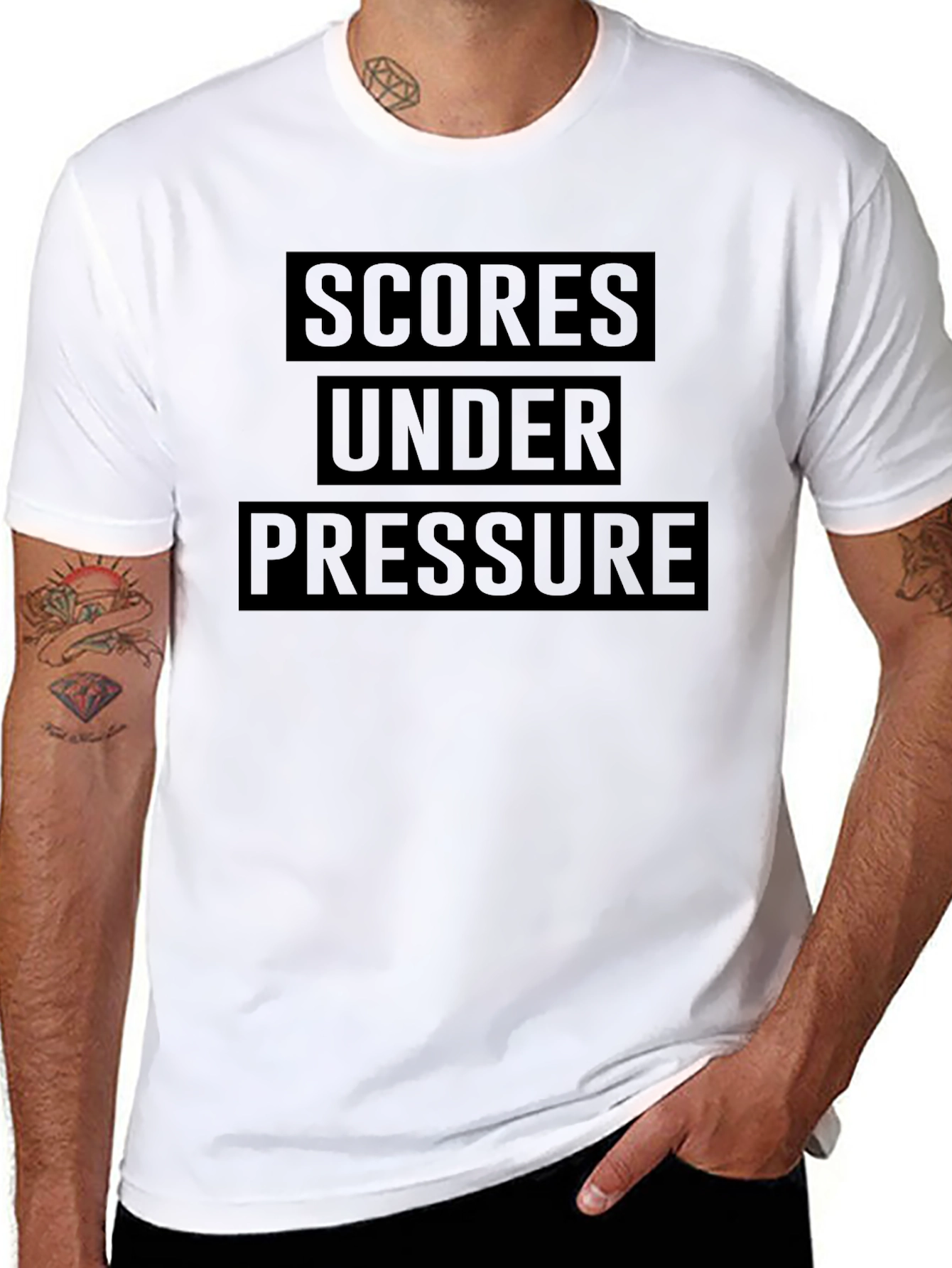 Black Scores Under Pressure Graphic Tee - Black view 8