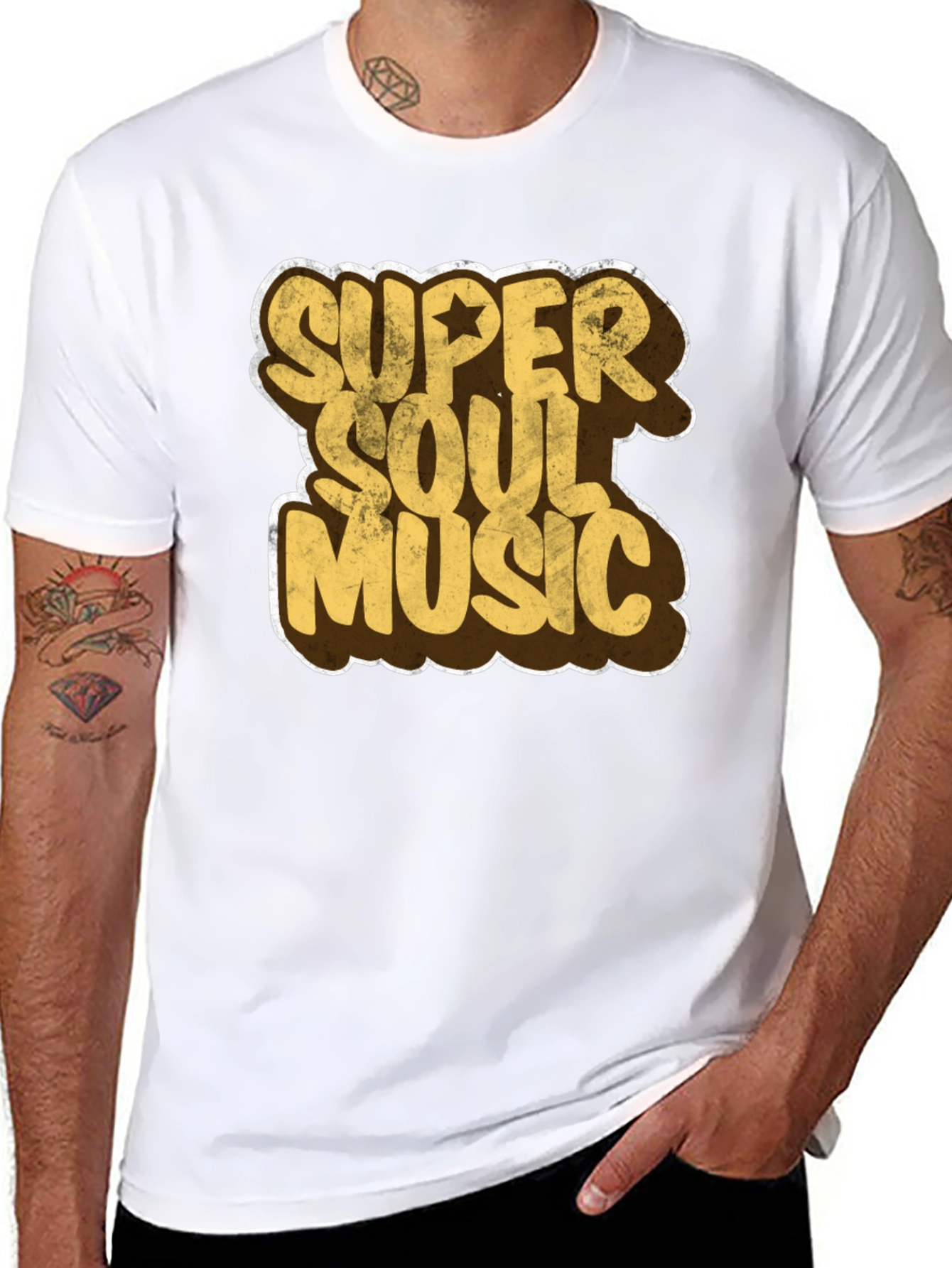 Black Super Soul Music Graphic T-Shirt view 8